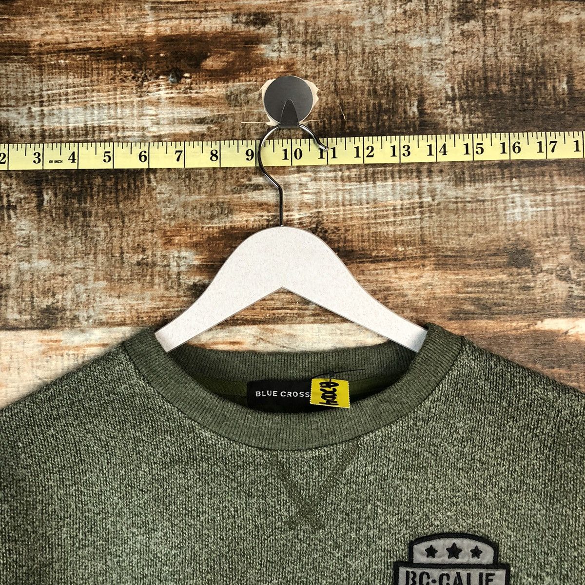 Japanese Brand Blue Cross streetwear Green Sweatshirt #A2064 Size US S / EU 44-46 / 1 - 4 Thumbnail