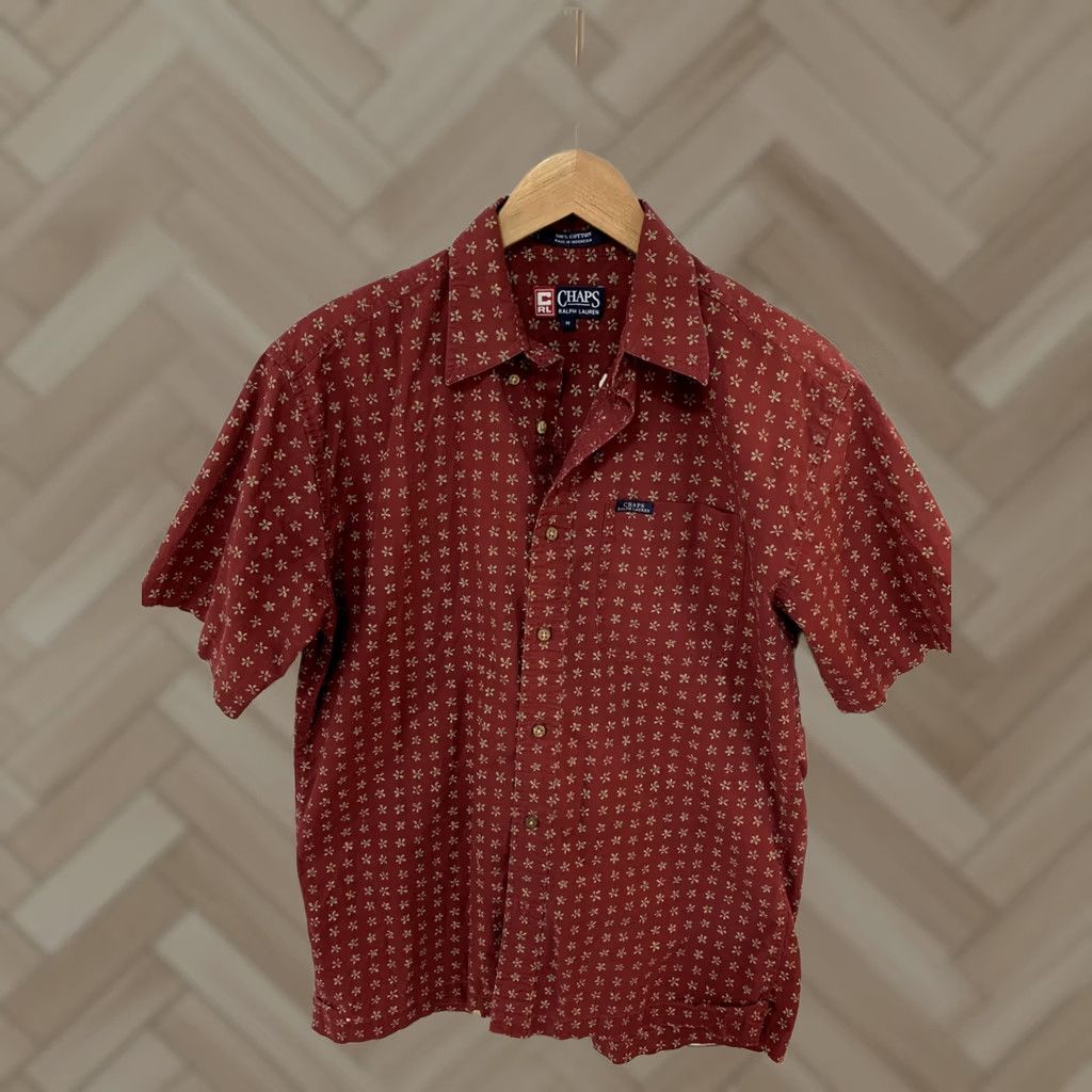 Chaps Chaps VTG Floral Short Sleeve Button-Up Shirt Men's M Red Size US M / EU 48-50 / 2 - 1 Thumbnail