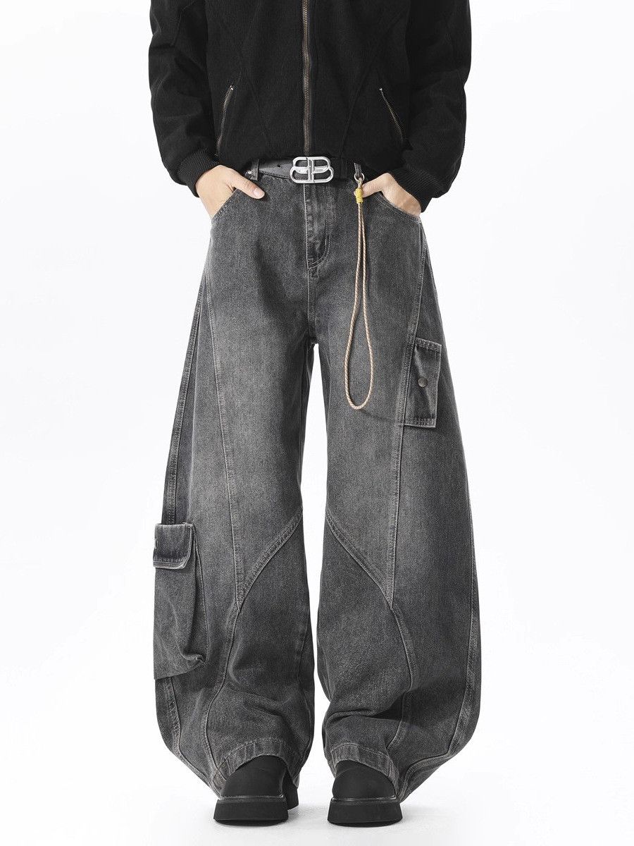 Vintage American men's street style distressed curved work jeans Size US 32 / EU 48 - 1 Thumbnail