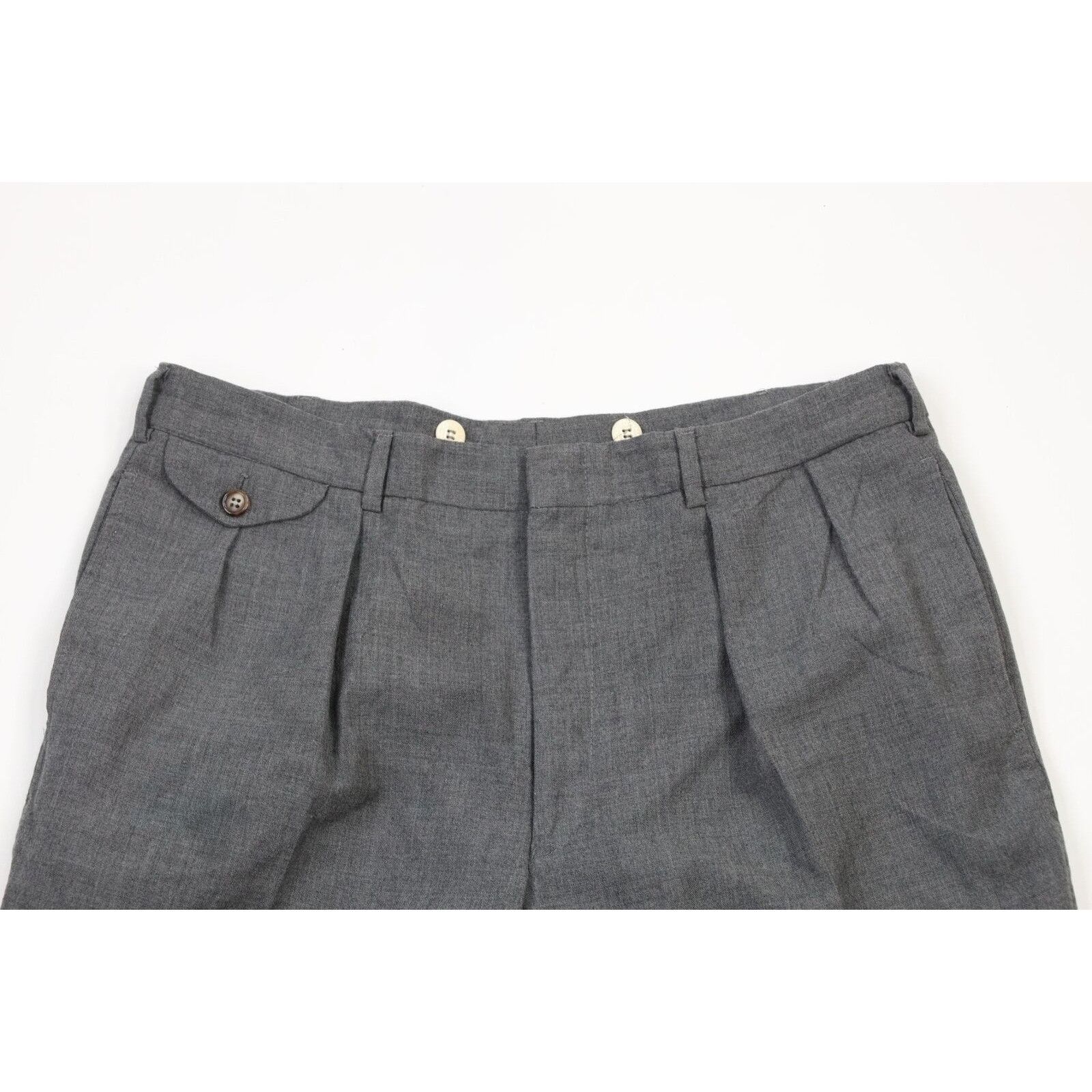 Ralph Lauren Vintage 80s Ralph Lauren Wool Pleated Wide Leg Pants Size US 34 / EU 50 - 2 Thumbnail