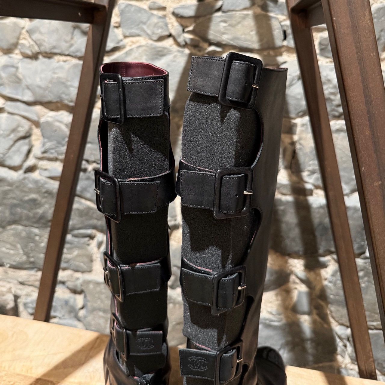 Chanel Chanel 2007 Black Cut Out Gladiator Riding Boots Size US 10.5 / IT 40.5 - 7 Thumbnail