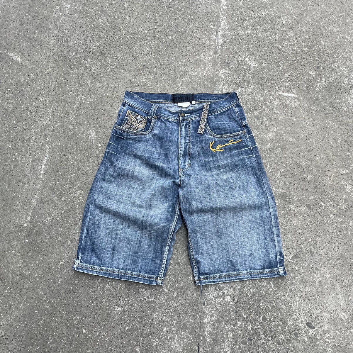Karl Kani × Vintage Vintage 00s Karl Kani Baggy Denim Hip Hop Shorts Size US 32 / EU 48 - 6 Thumbnail