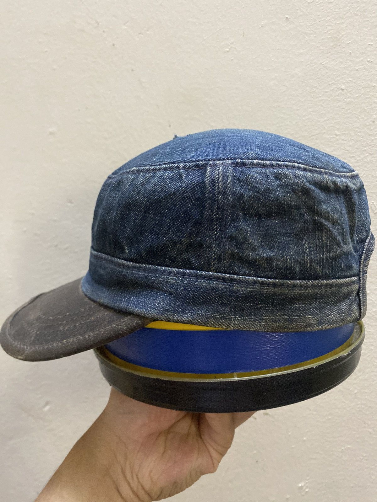 Hysteric Glamour Y2K Cadet Hat Distress Denim Wash Hat Size ONE SIZE - 3 Thumbnail