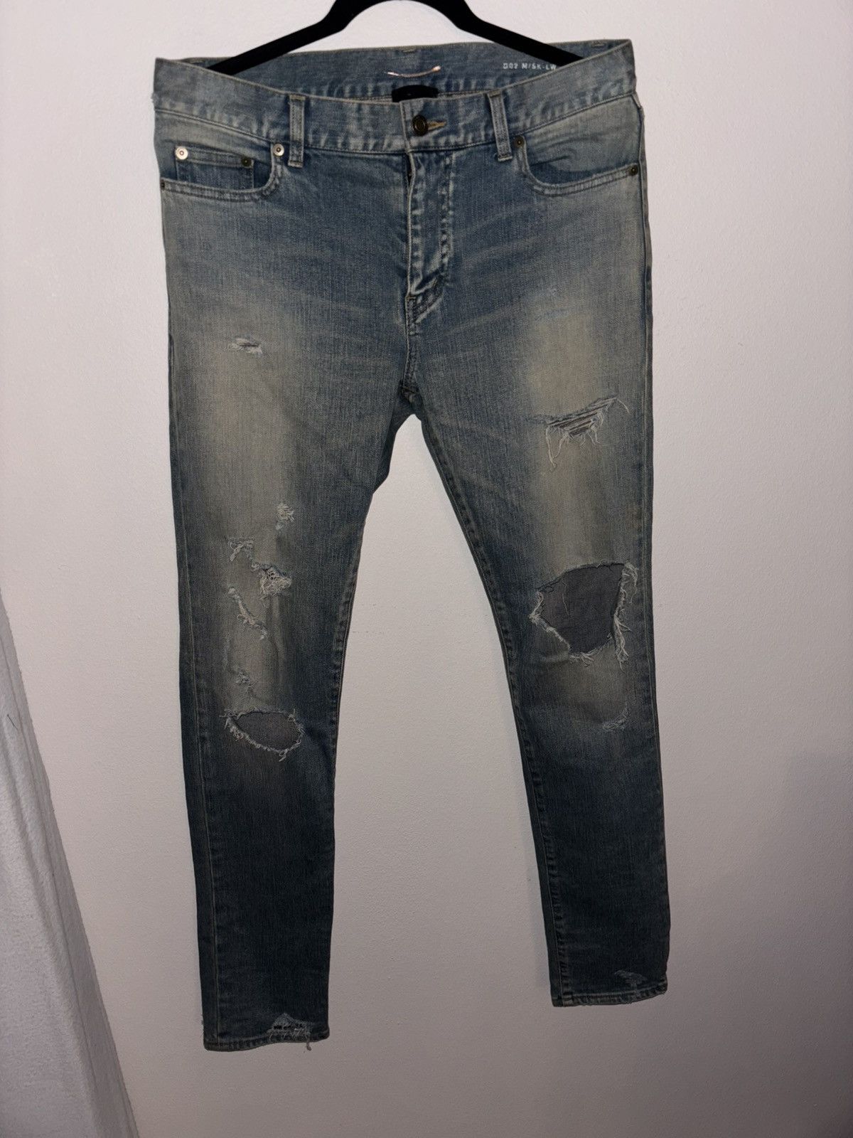 Yves Saint Laurent SS15 Saint Laurent Distressed Denim “D02” Size US 31 - 1 Thumbnail