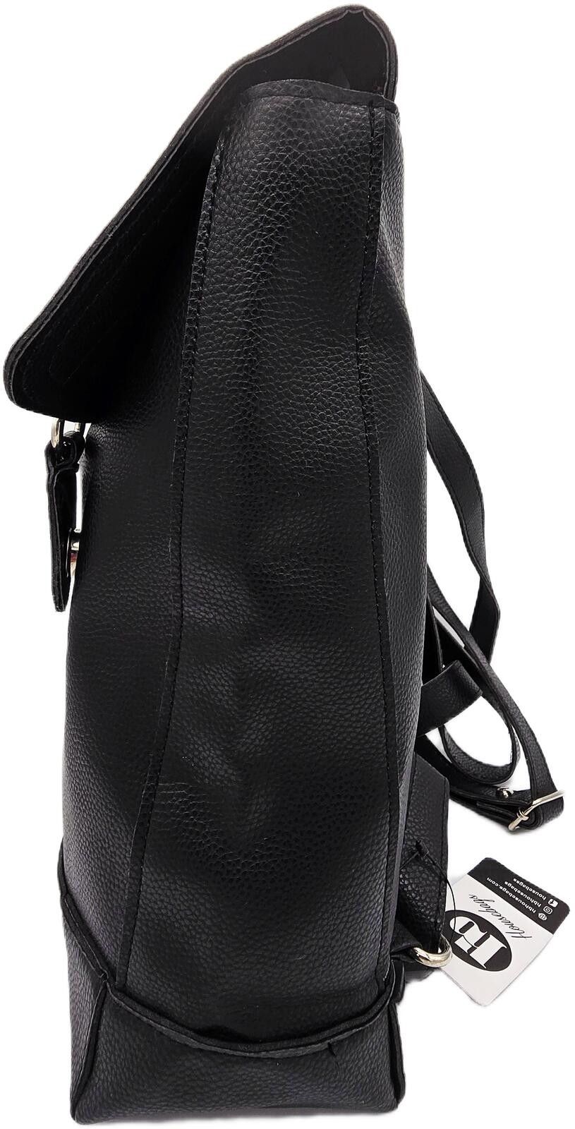 Other Black Faux Leather Backpack Size ONE SIZE - 3 Thumbnail
