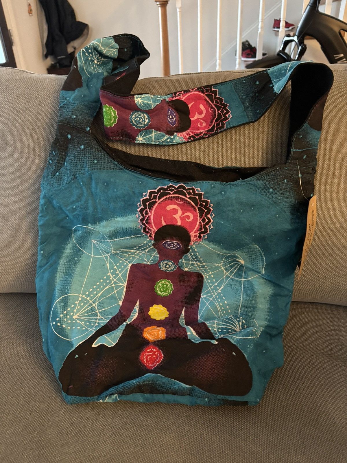 Vintage Shop Therapy 7 Chakra Shoulder Bag / Yoga Bag - Ds in Blue, Women's