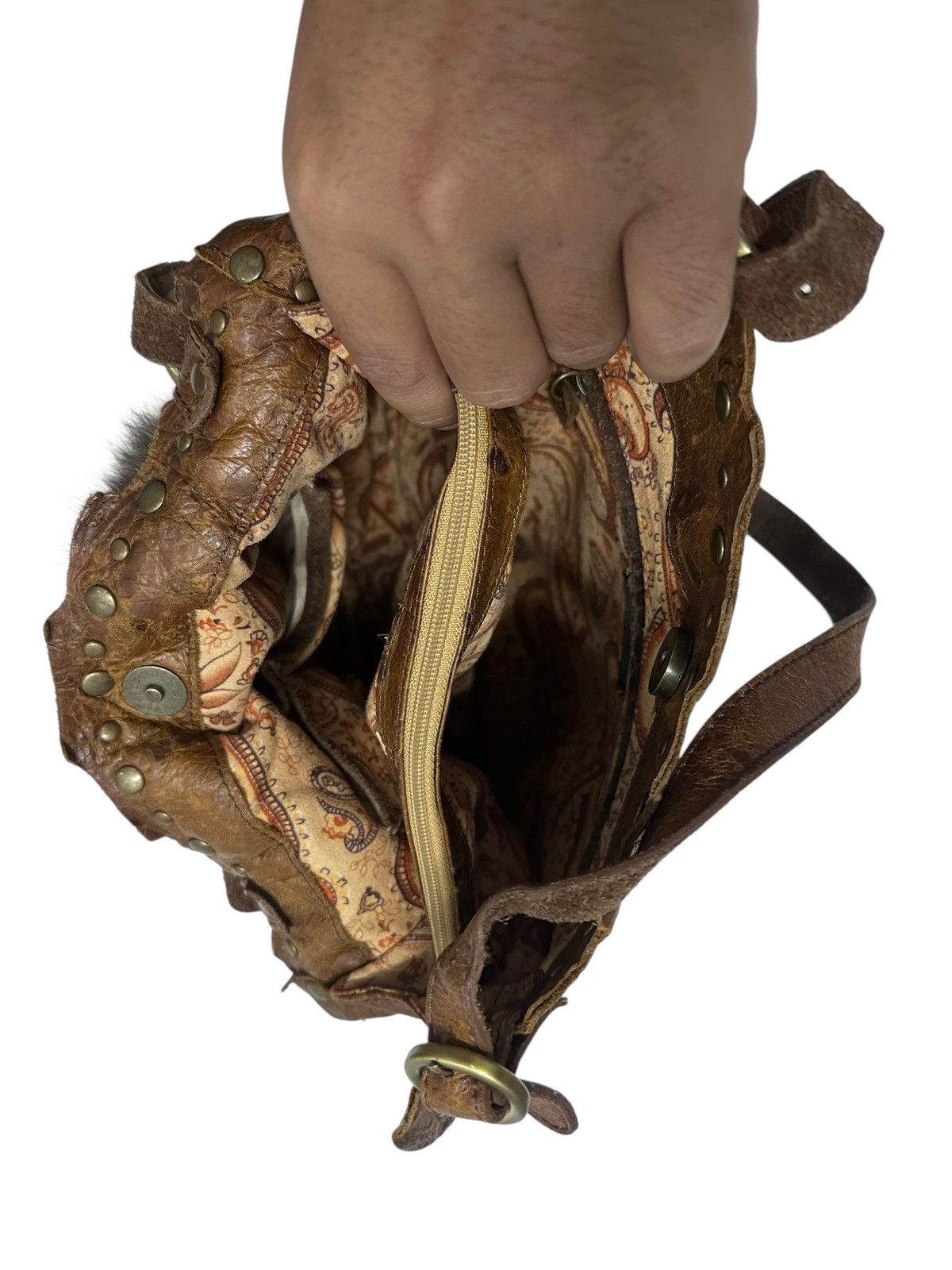 Japanese Brand RARE ‼️ Leather Crocodile Fur Multicolor Handbag Size ONE SIZE - 7 Thumbnail
