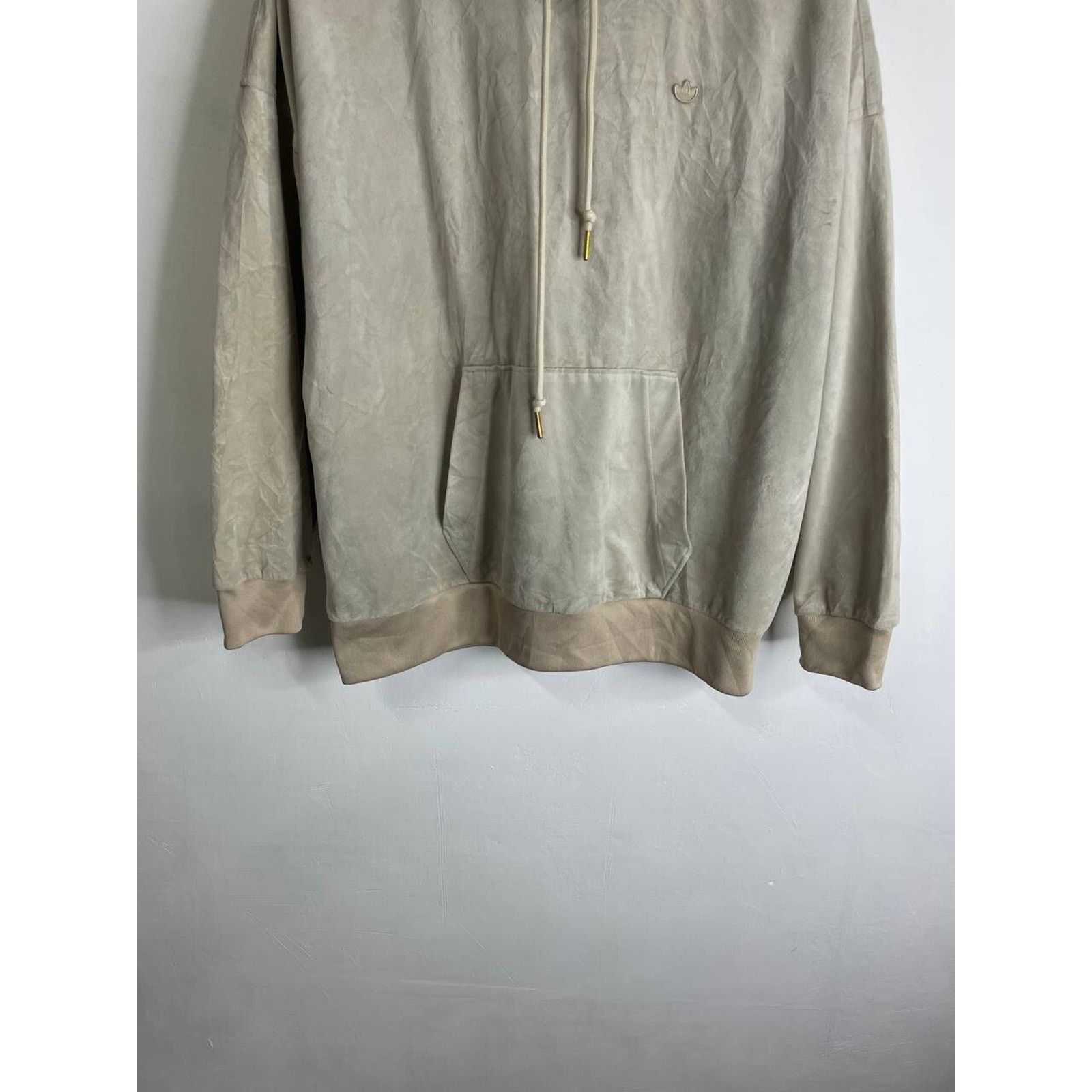 Adidas Vintage Adidas Originals Velour Hoodie Beige Gold Size M Size US M / EU 48-50 / 2 - 8 Thumbnail