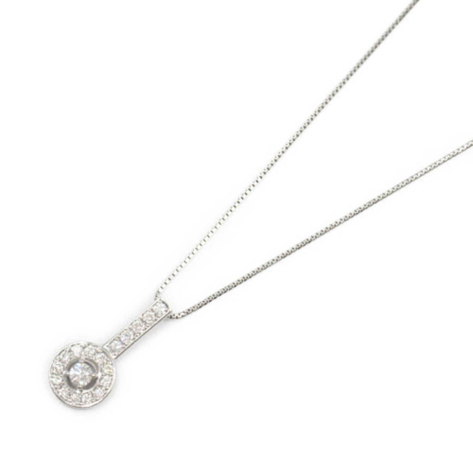Other Other Platinum Diamond Necklace Metal Necklace in Great Condition Size ONE SIZE - 1 Thumbnail