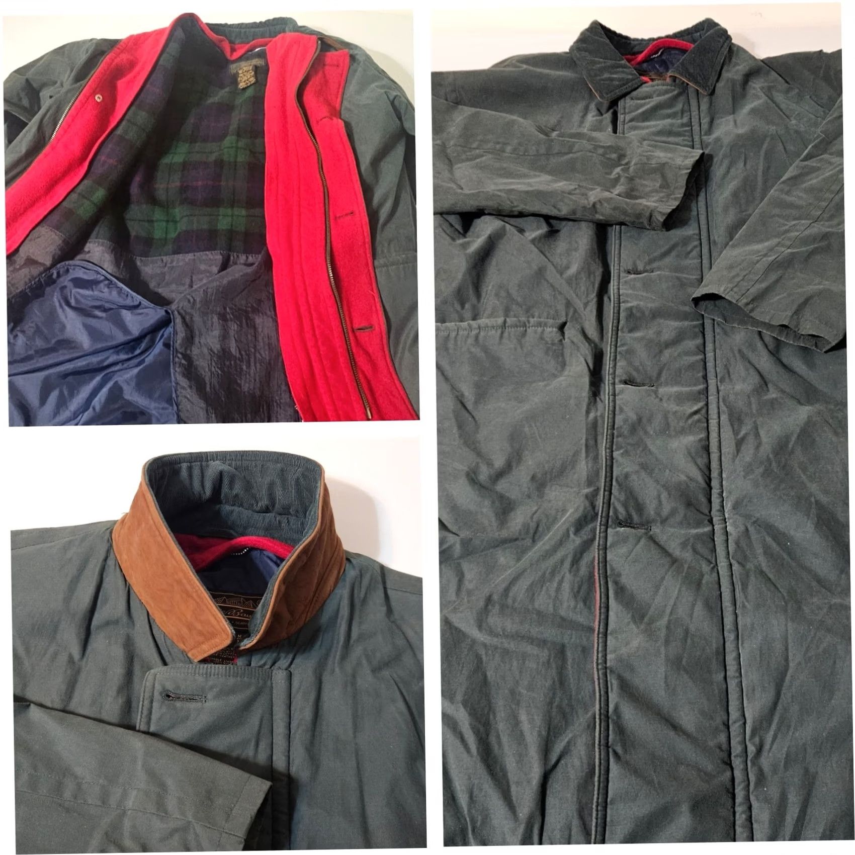 Eddie Bauer VINTAGE Eddie Bauer Field Jacket Mens Green 90s Leather Collar Cotton Liner Pockets Long M Size US M / EU 48-50 / 2 - 2 Thumbnail