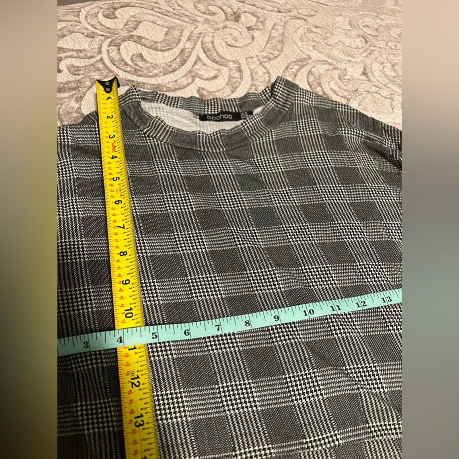 Boohoo Boohoo Grey/Black Checkered Dress Size 12 Size XL / US 12-14 / IT 48-50 - 10 Thumbnail