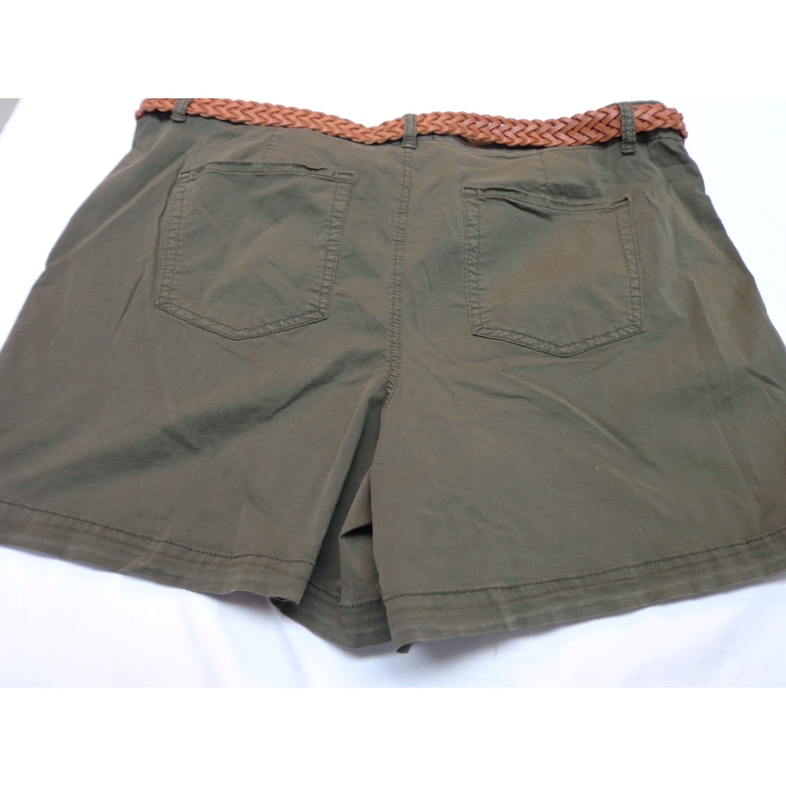 Vintage Maurices Belted Shorts Womens 22 Green Mid Rise with Belt Pocket NEW Size 40" / US 18 - 5 Thumbnail