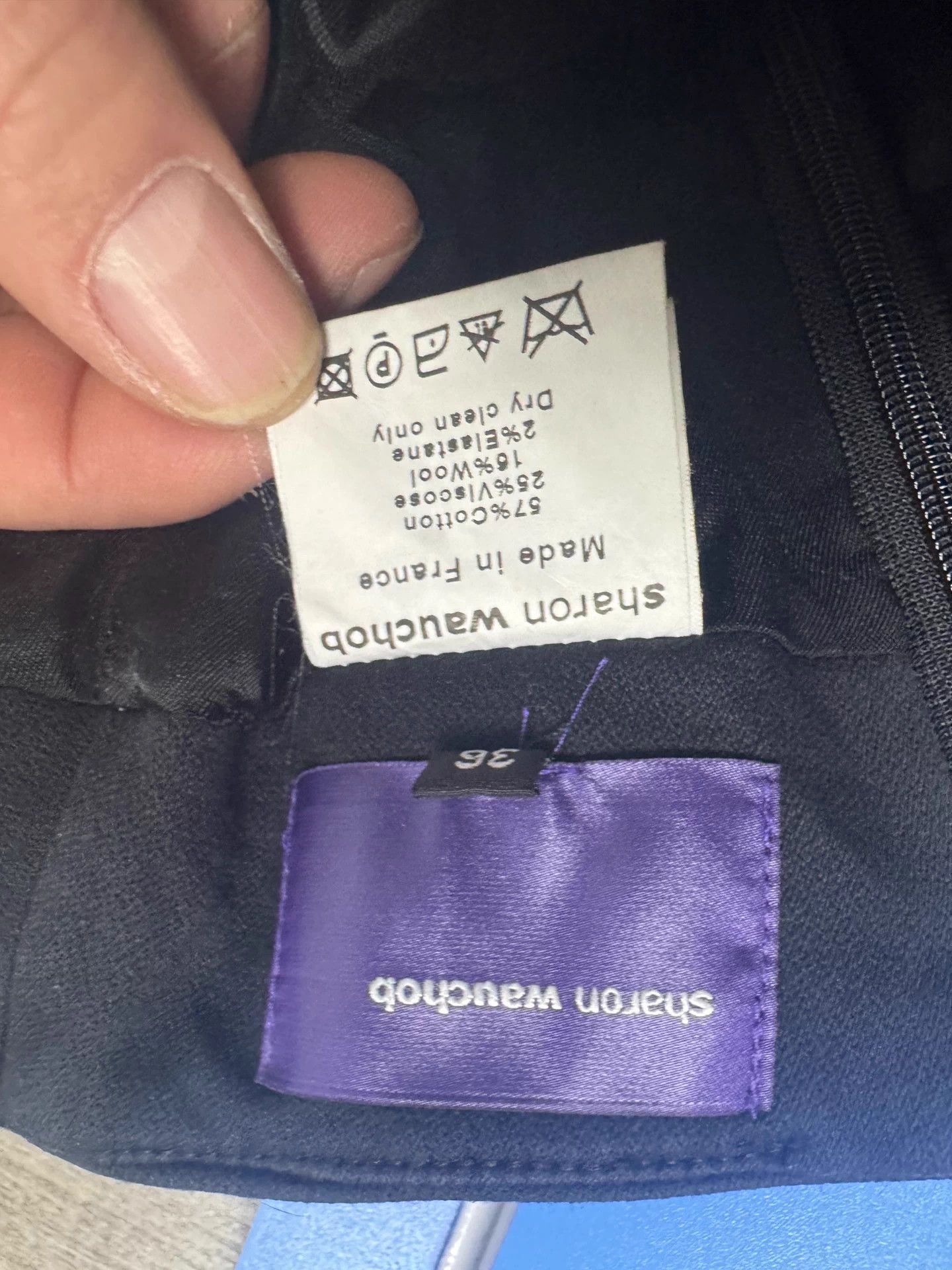 Other Sharon Wauchope Black Wool Blend Zip Skirt 36 MINT Size 26" / US 2 / IT 38 - 3 Thumbnail