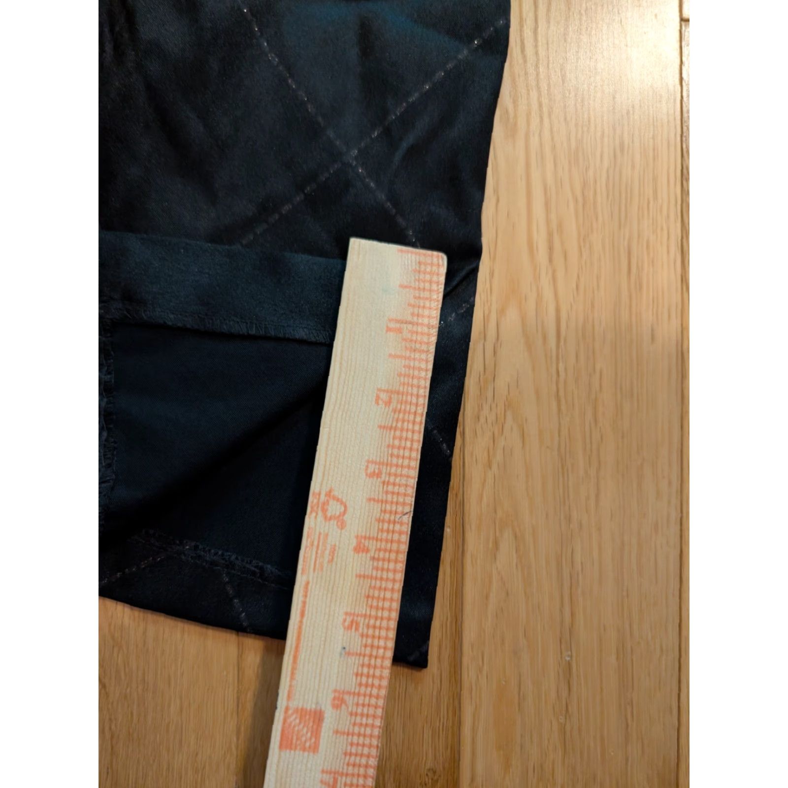 Vintage VINTAGE Rampage Black Satin Dress Duchess Cut Side Slit Argyle Sparkle, Knee Length, A-Line/Shift/Sundress, Cap Sleeve, Boat Neck, Pullover, XS-XL? Size M / US 6-8 / IT 42-44 - 8 Thumbnail