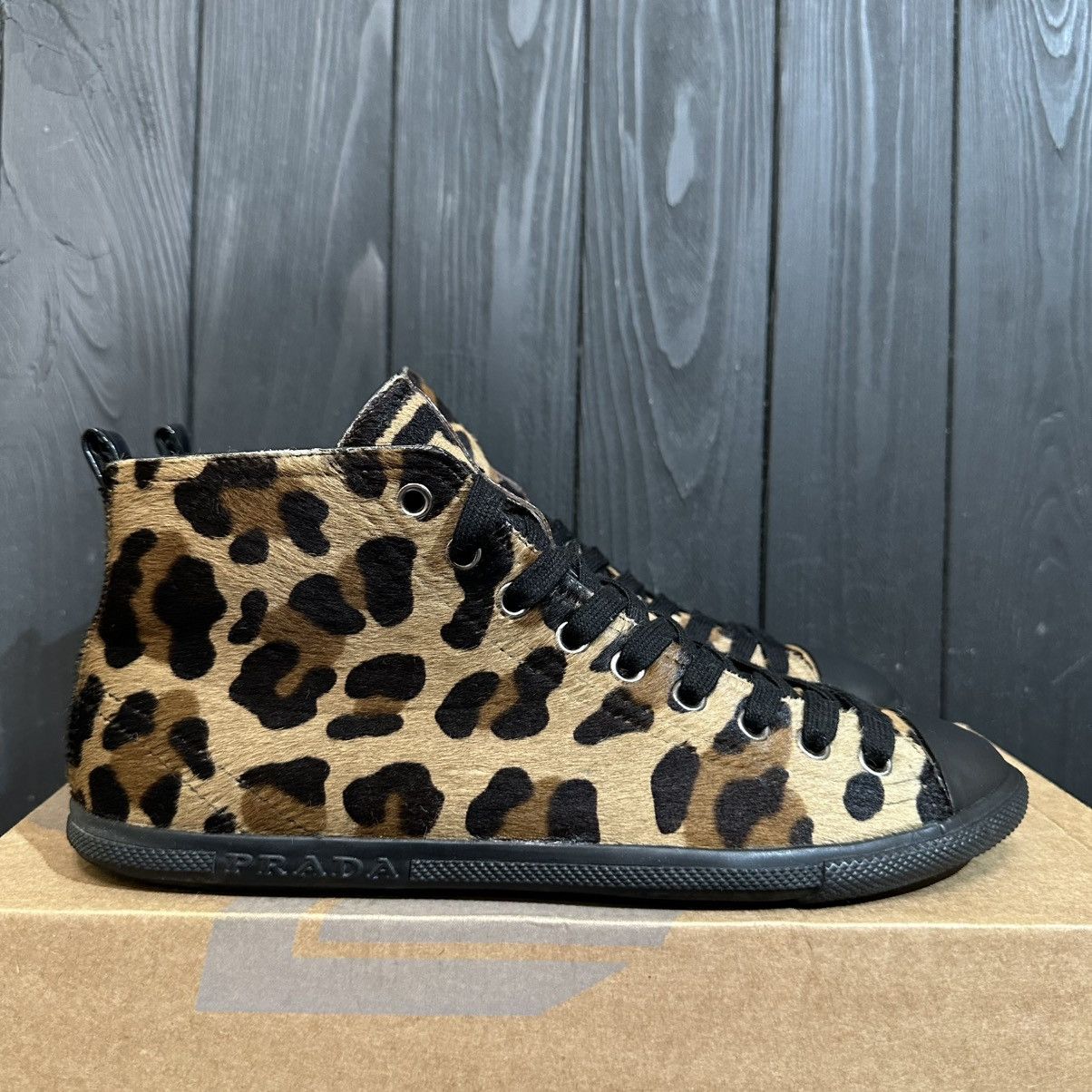 Prada PRADA Leopard Fur Women’s Sneakers size 38 8 US Size US 8 / IT 38 - 1 Thumbnail