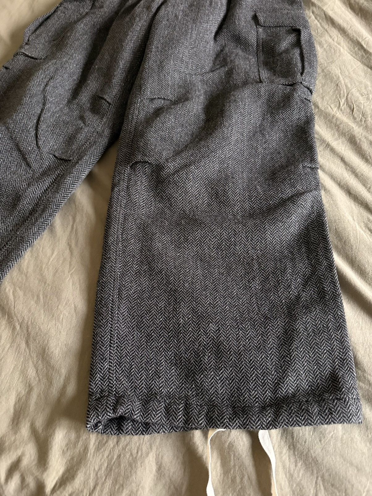 Japanese Brand Men’s 🇯🇵 nano universe Herringbone Wide Cargo Pants Sz JPN M Size US 31 - 8 Thumbnail