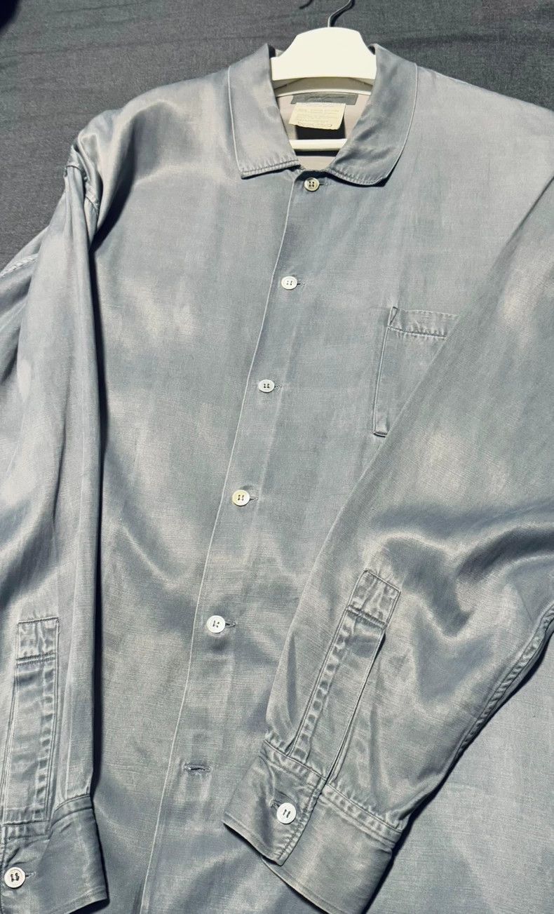 Yohji Yamamoto Yohji Yamamoto size os 87ss glacier blue silk shirt 2502-N Size US M / EU 48-50 / 2 - 6 Thumbnail