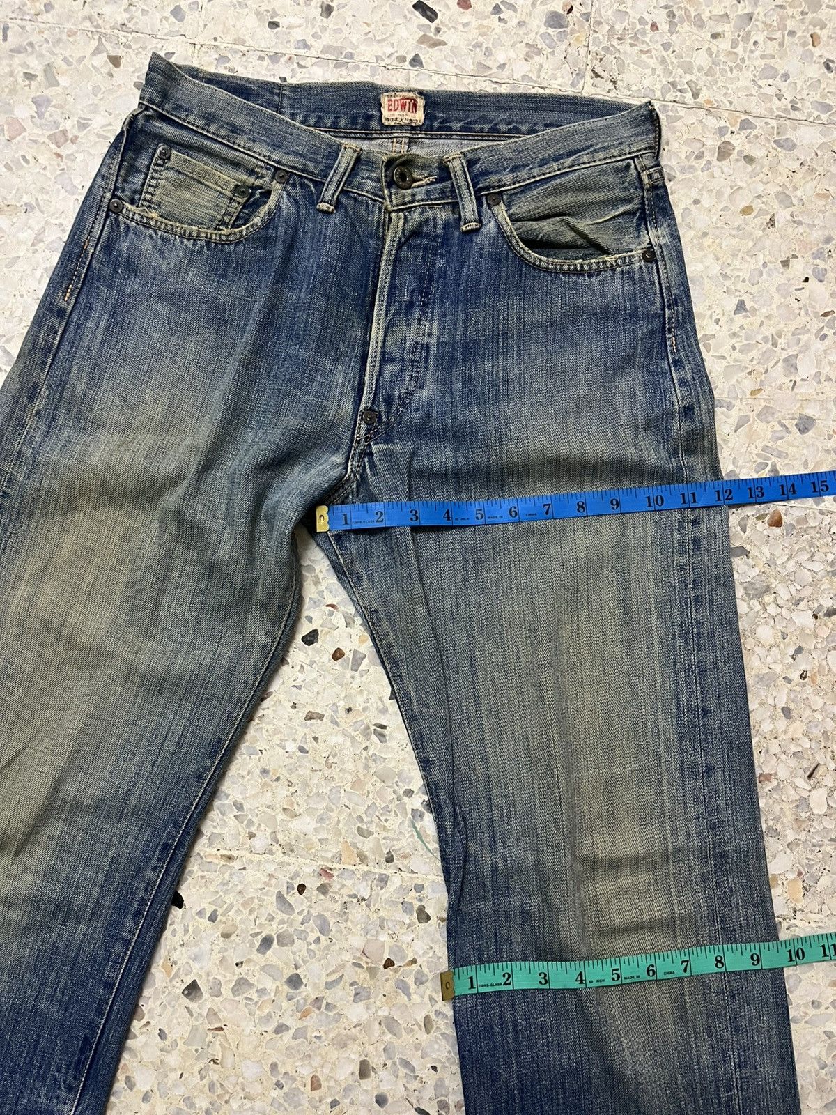 Edwin Vintage rare 80s EDWIN red selvedge rusty distressed Size US 31 - 20 Thumbnail