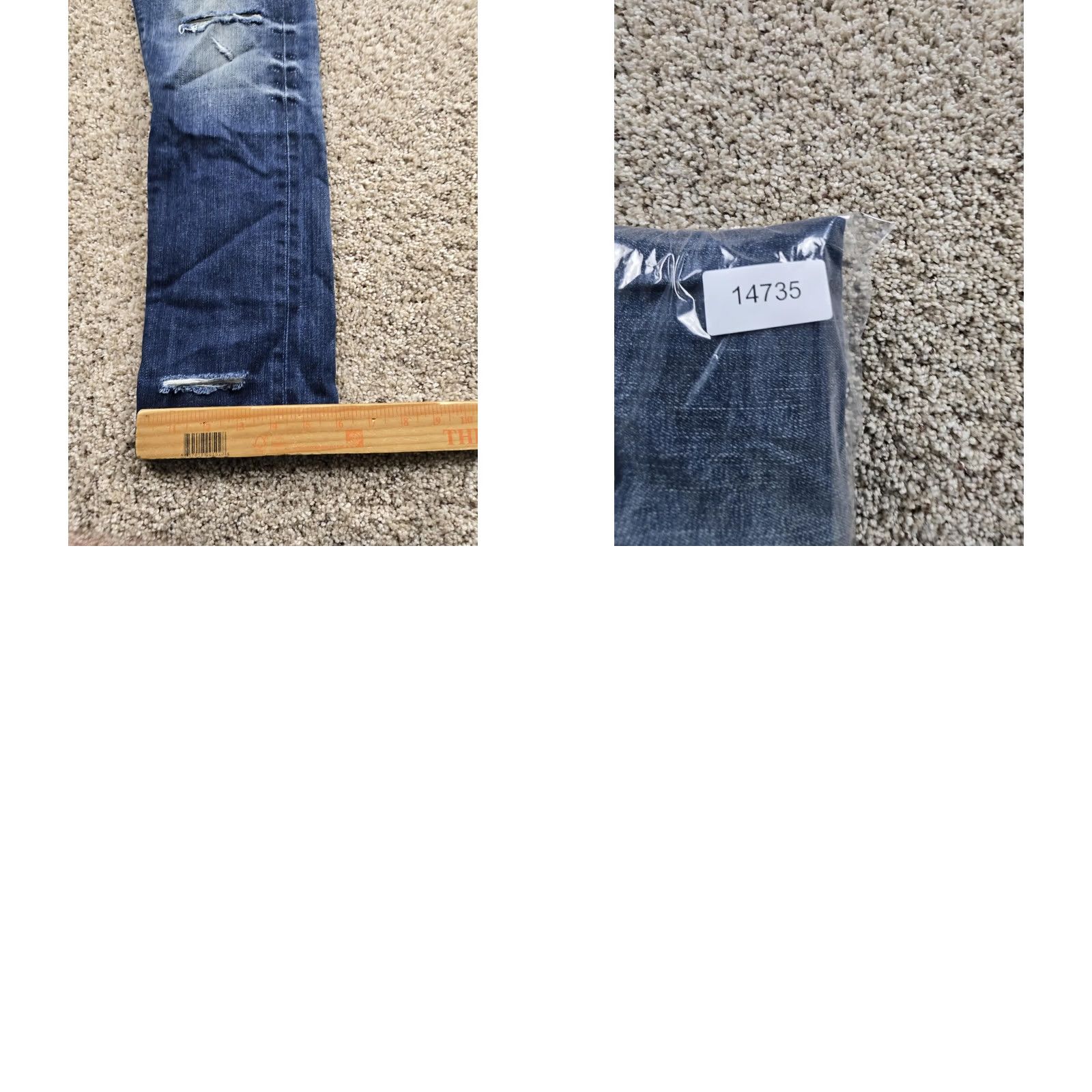 Denime Henry & Belle Jeans Womens 26 Blue Distressed Selvedge Denim Foundry Jeans Size 26" / US 2 / IT 38 - 10 Thumbnail