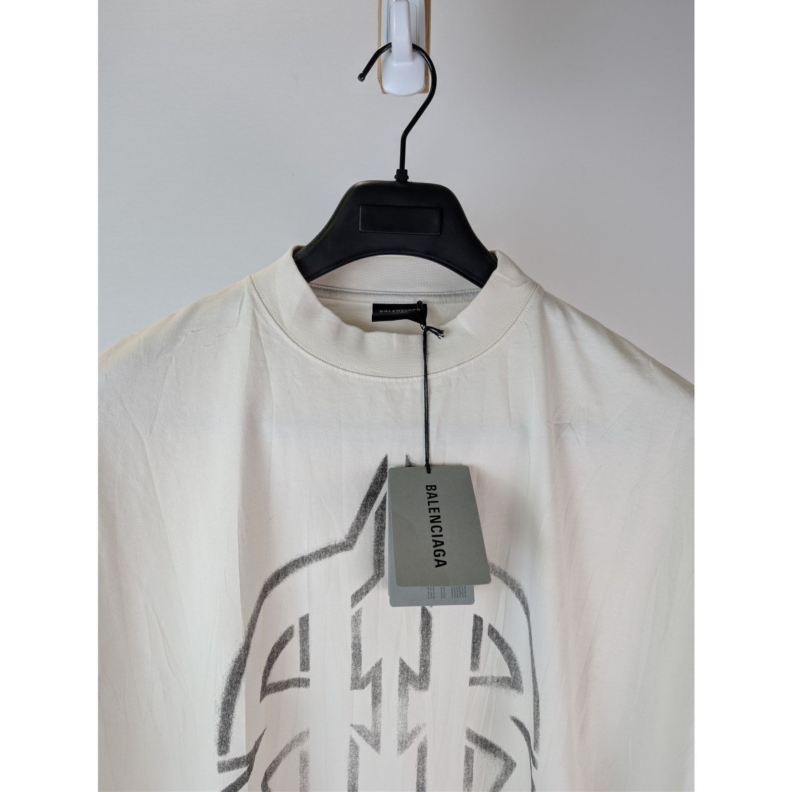 Balenciaga o1rshd1 Metal BB Stencil Vintage Oversized Jersey T-Shirt Size US M / EU 48-50 / 2 - 7 Thumbnail