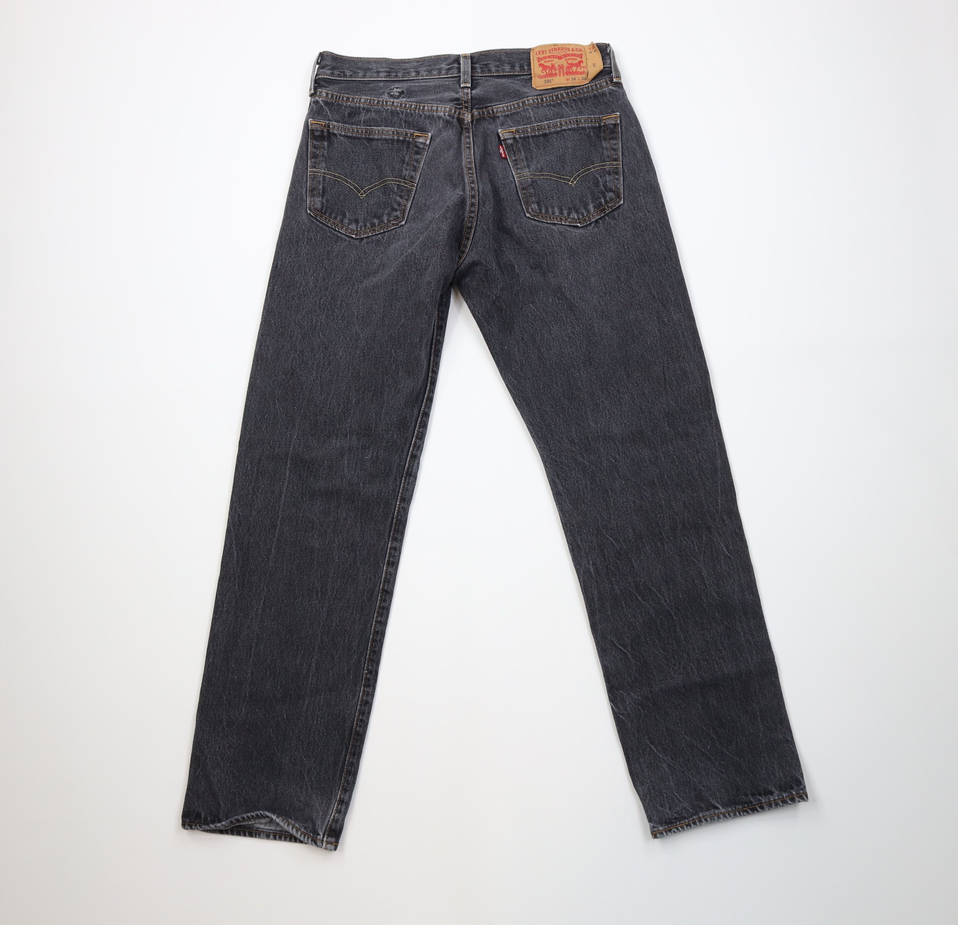 Levi's Vintage Y2K Levis 505xx Fly Regular Straight Leg Jeans Black Size US 34 / EU 50 - 10 Thumbnail