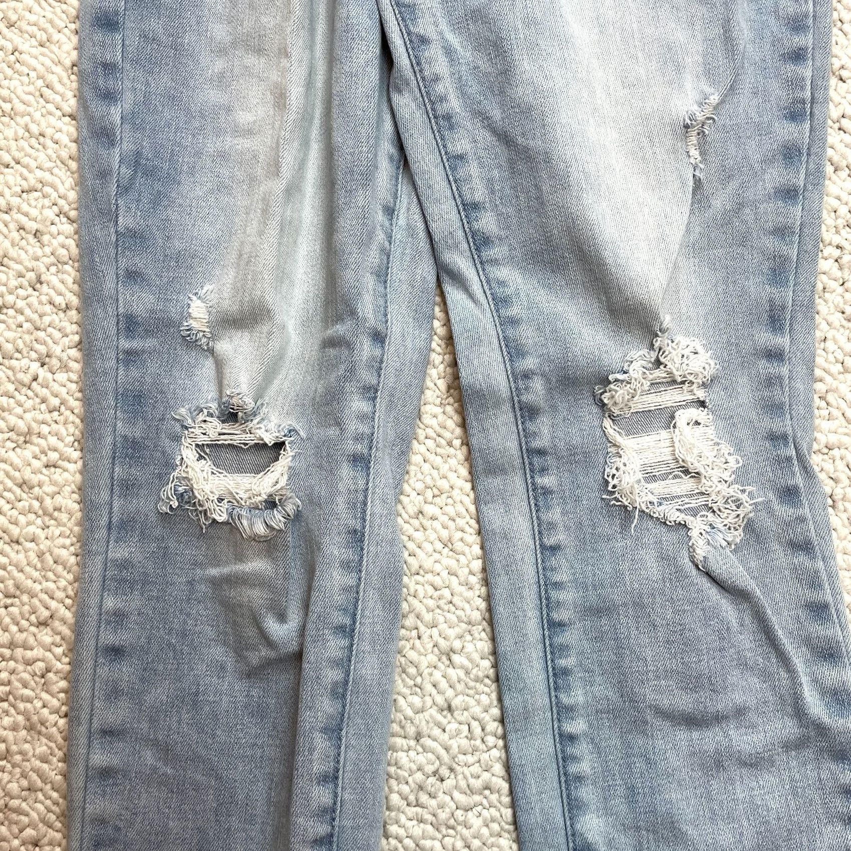 Denime Enjean Jeans Juniors Skinny Distressed Ripped Denim Light Wash 24x25 1 Teen Blue Jeans Girls Boys Size 42" / US 20 - 2 Thumbnail