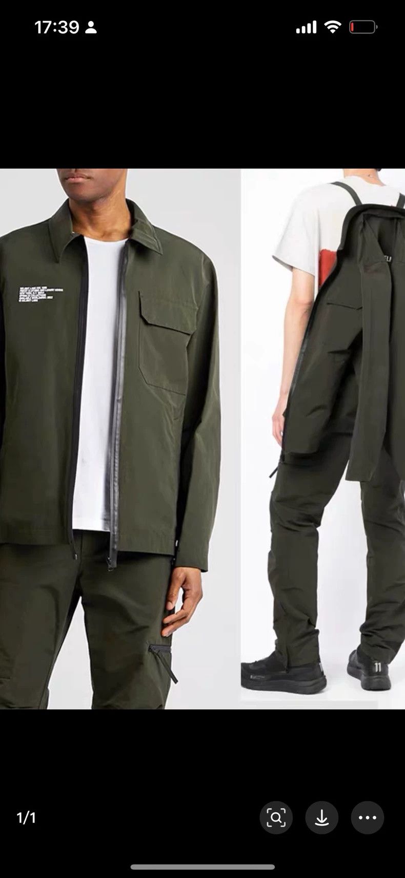 Helmut Lang HELMUT LANG Cotton and nylon olive green zipper jacket Size US M / EU 48-50 / 2 - 4 Thumbnail