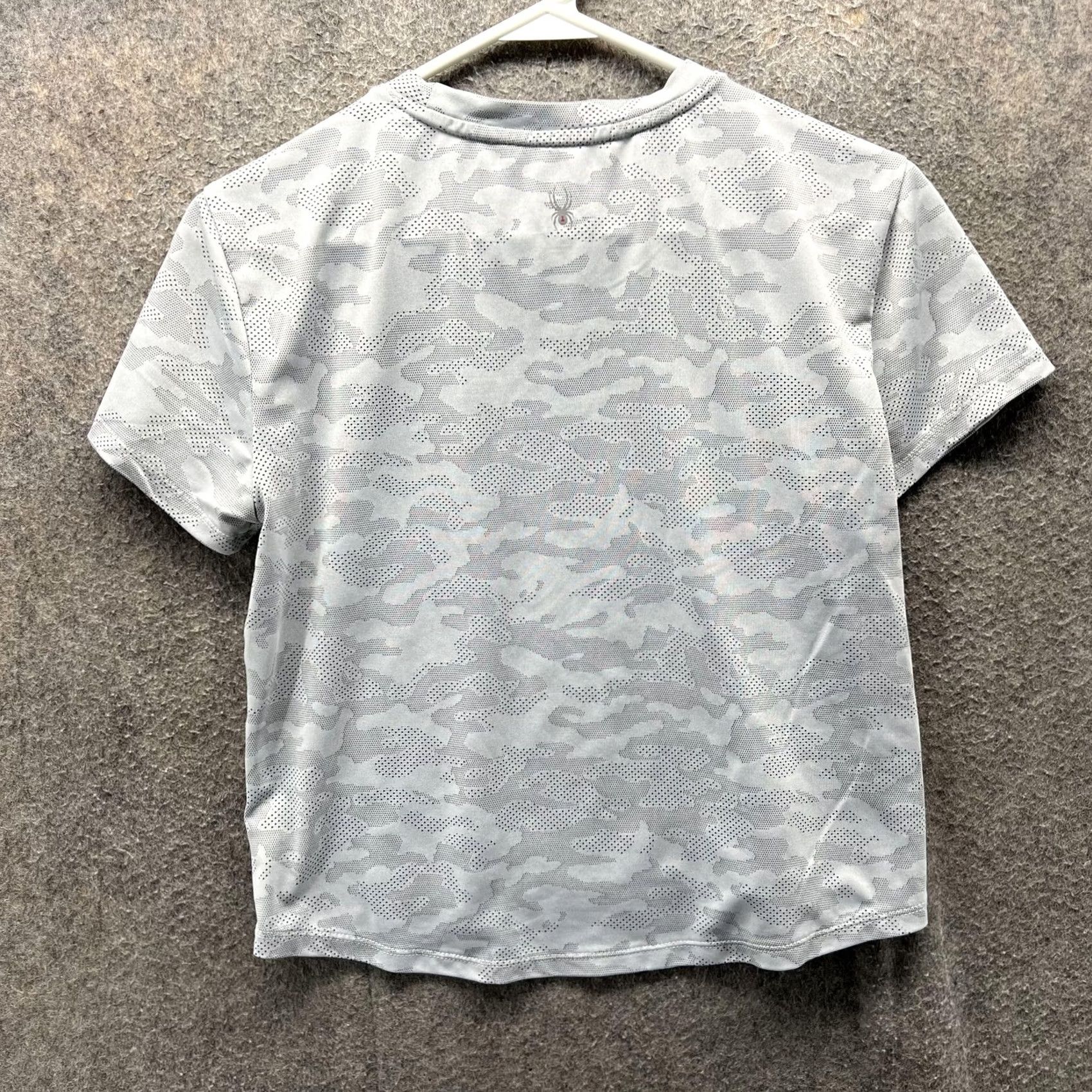 Spyder Spyder Active Shirt Womens Small Gray Camo Short Sleeve Performance Athletic Top Size S / US 4 / IT 40 - 2 Thumbnail