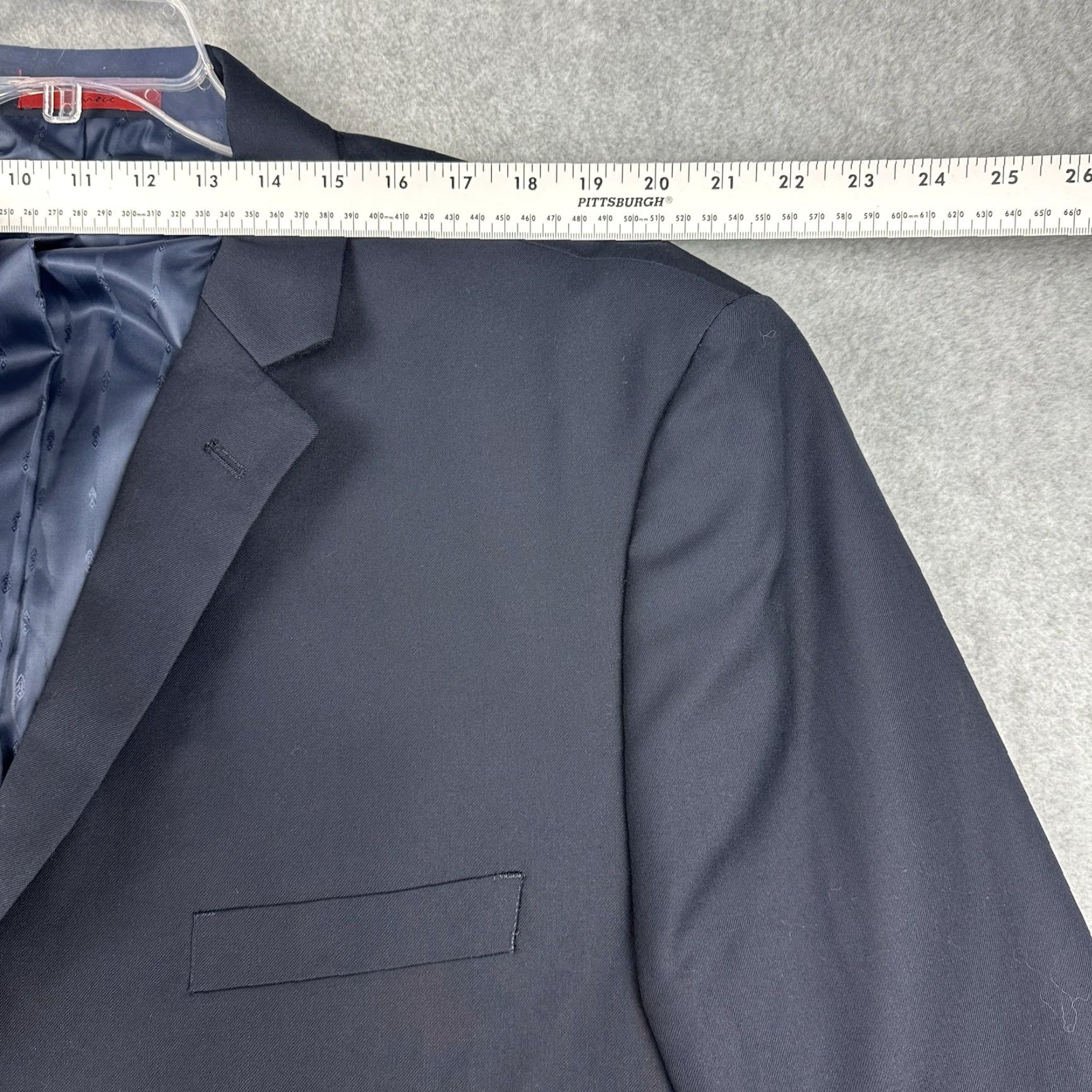 Vintage Renvi Mens 54R Navy Blue Classic Fit 2 Button Blazer Pants Set Formal New Suit 2 Piece Size 54R - 4 Thumbnail
