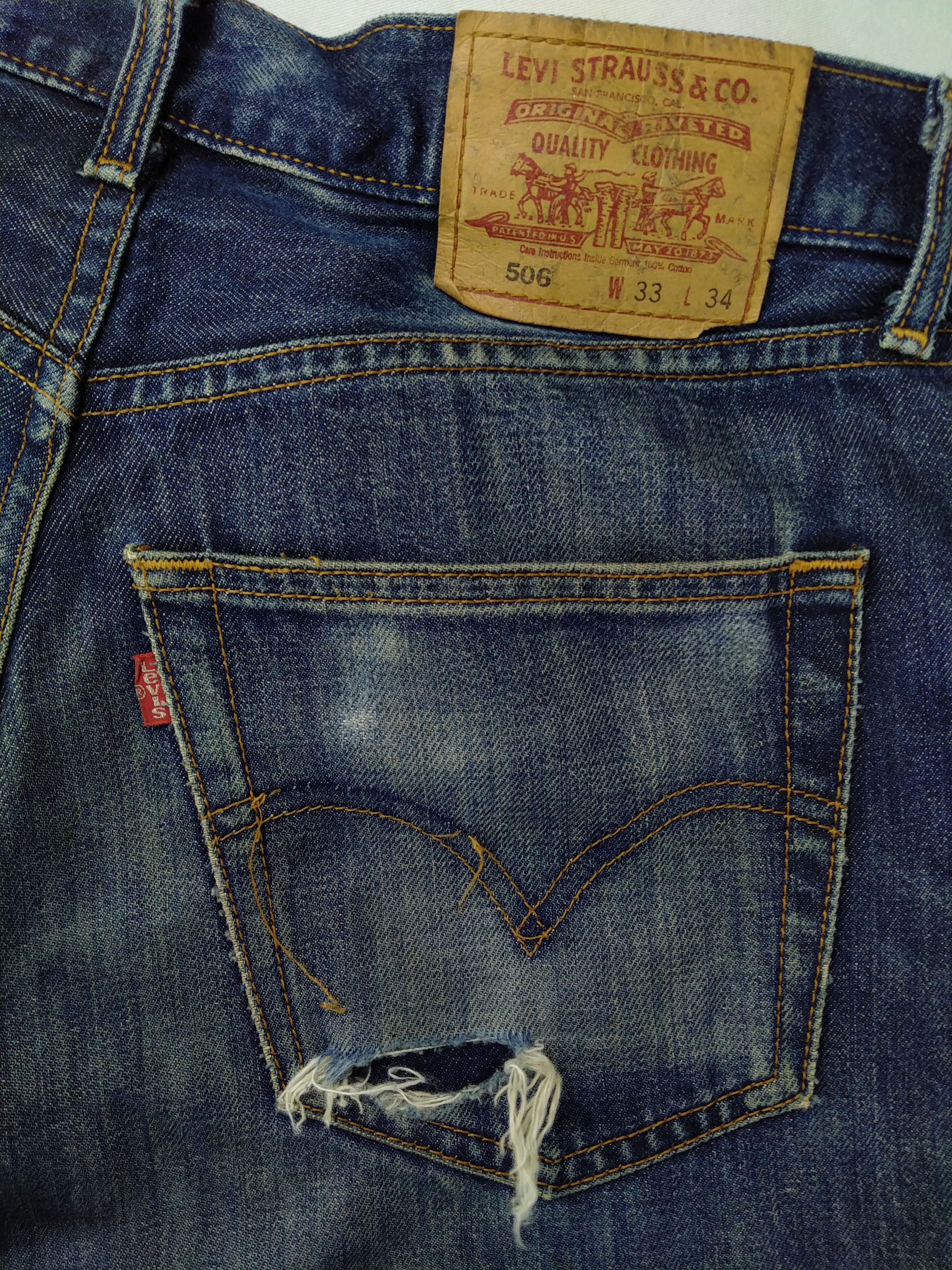 Levi's 90s Dirty Blue Vintage Levi's 506 Denim 33 x 30.5 -JN685 Size US 33 - 11 Thumbnail