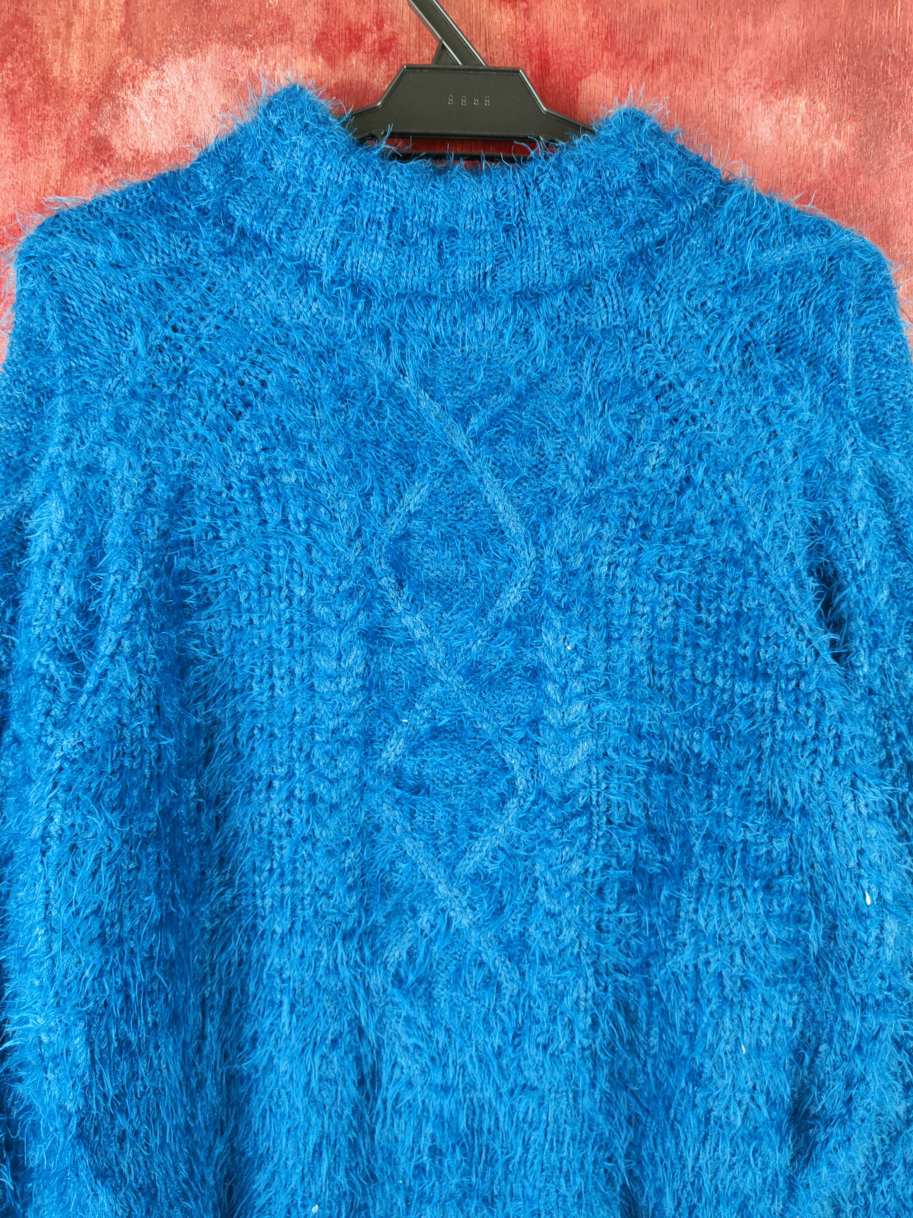 Homespun Knitwear × Japanese Brand Jouetie Turqouise Shag Shaggy Fur Mohair Knitwear #S2185 Size M / US 6-8 / IT 42-44 - 2 Thumbnail