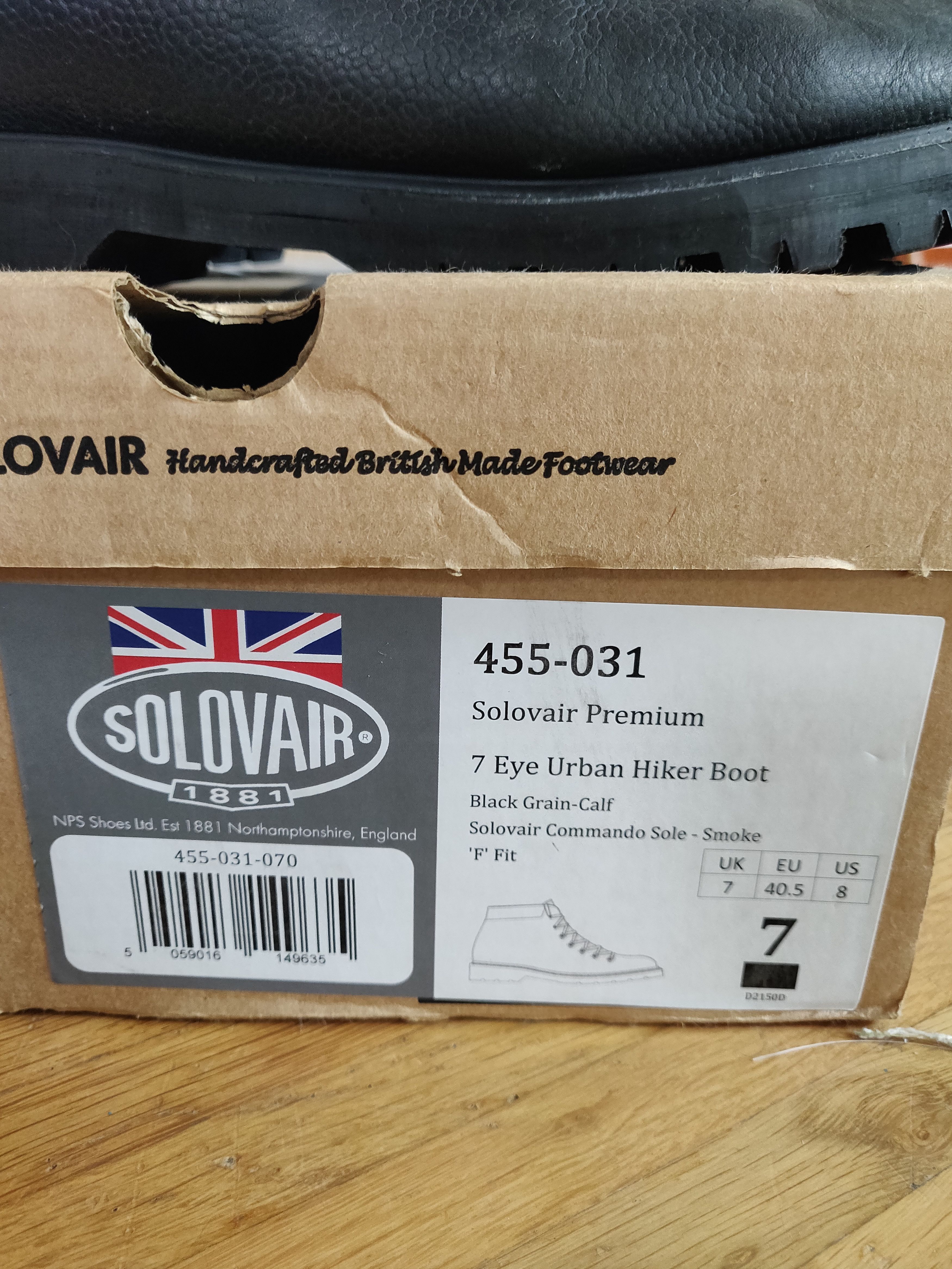 Solovair 7 Eye Urban Hiker Boot Size US 8 / EU 41 - 2 Thumbnail