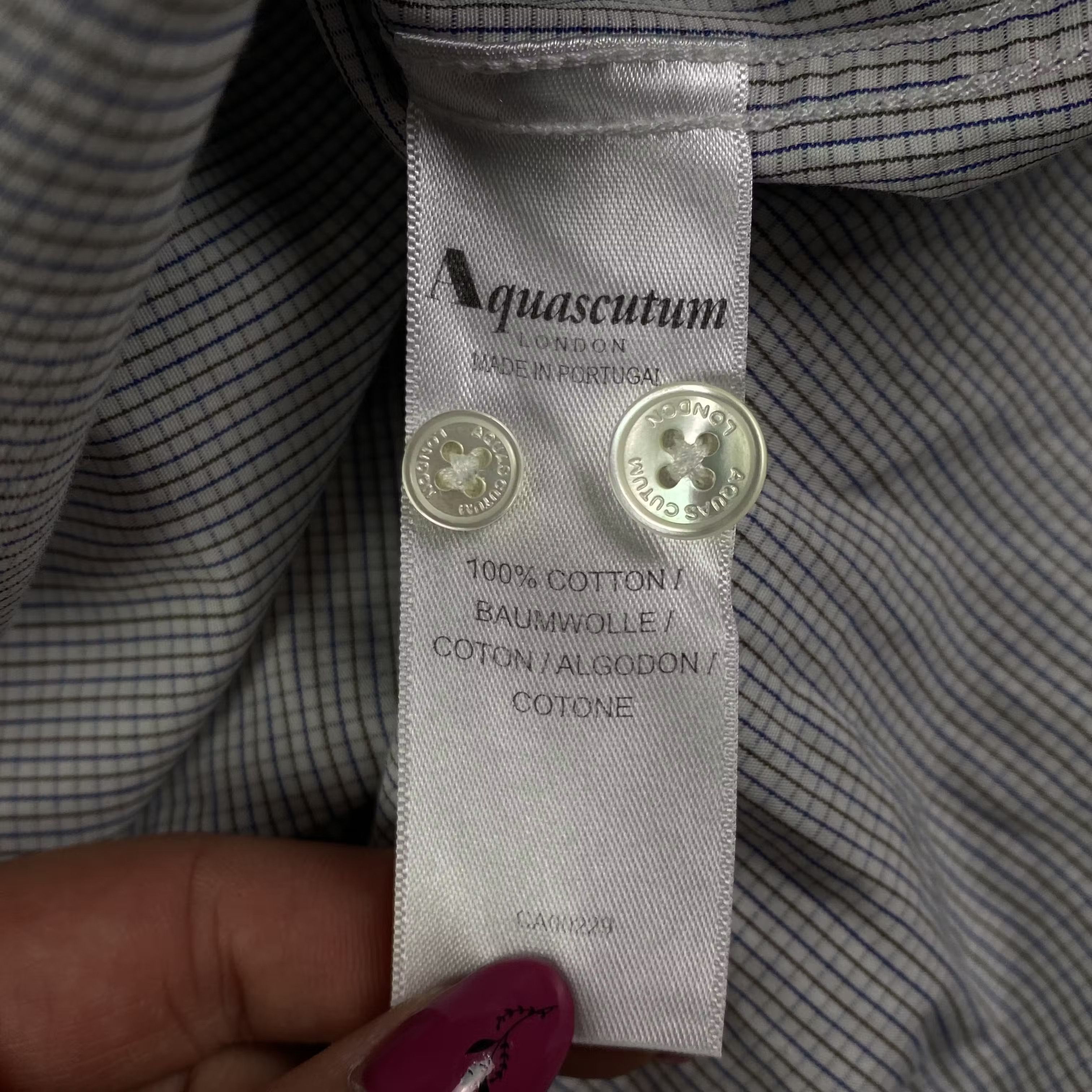 Aquascutum Mens Shirt Long Sleeve Aquascutum Vintage Size 17/43 cm Size US L / EU 52-54 / 3 - 4 Thumbnail