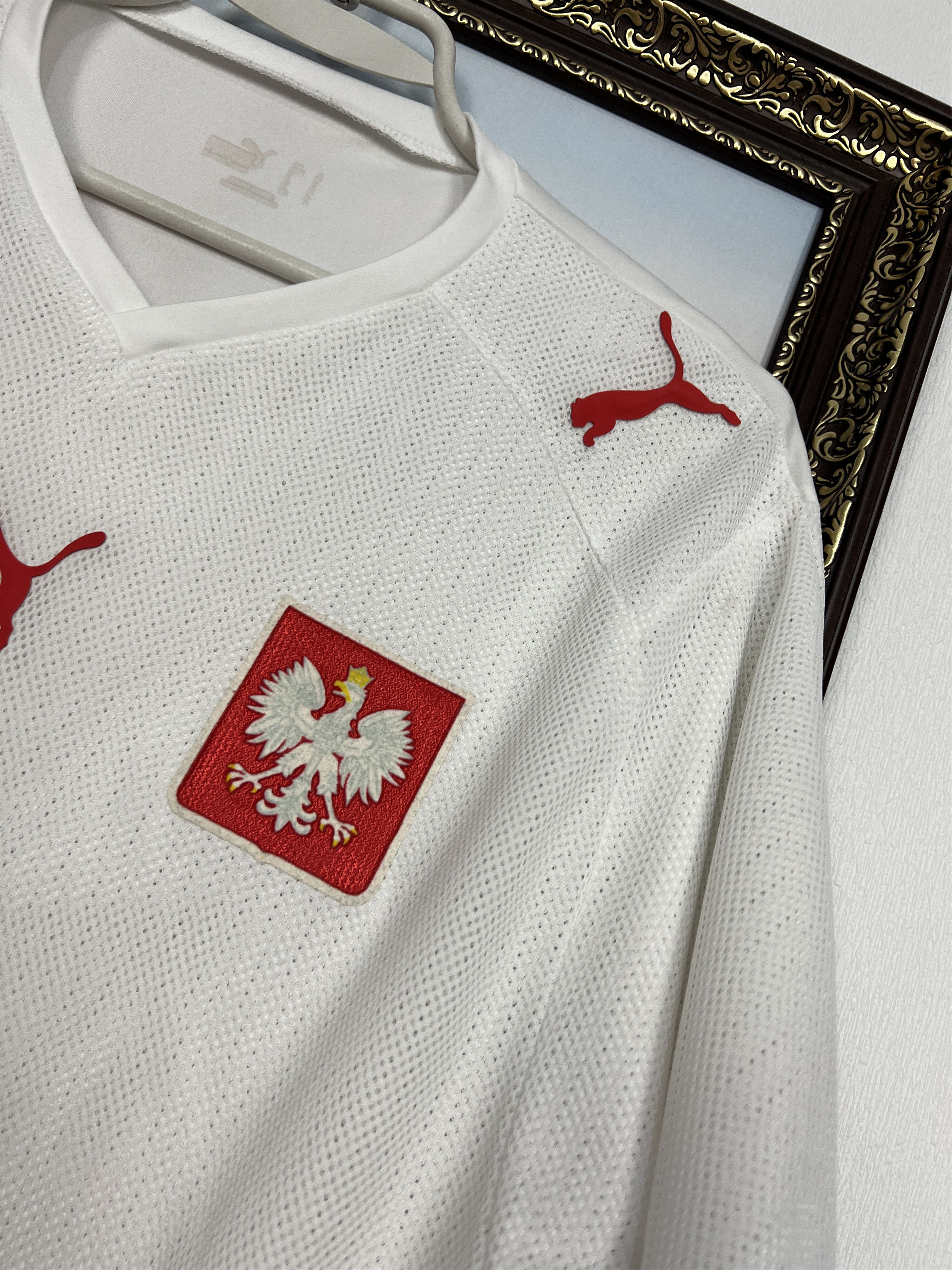 Puma Poland football shirt 2008 Soccer Jersey Trikot National Size US L / EU 52-54 / 3 - 6 Thumbnail