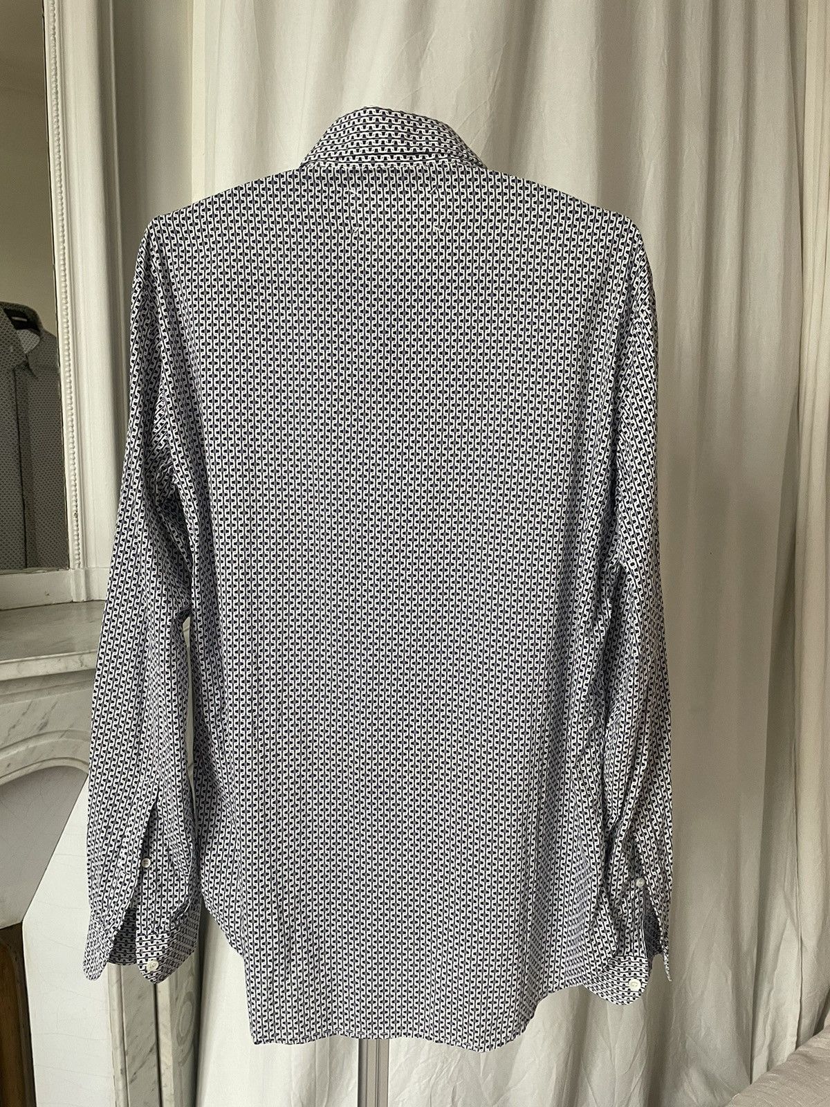 Maison Margiela Martin Margiela Vintage Navy White Printed Cotton Shirt Size US L / EU 52-54 / 3 - 3 Thumbnail