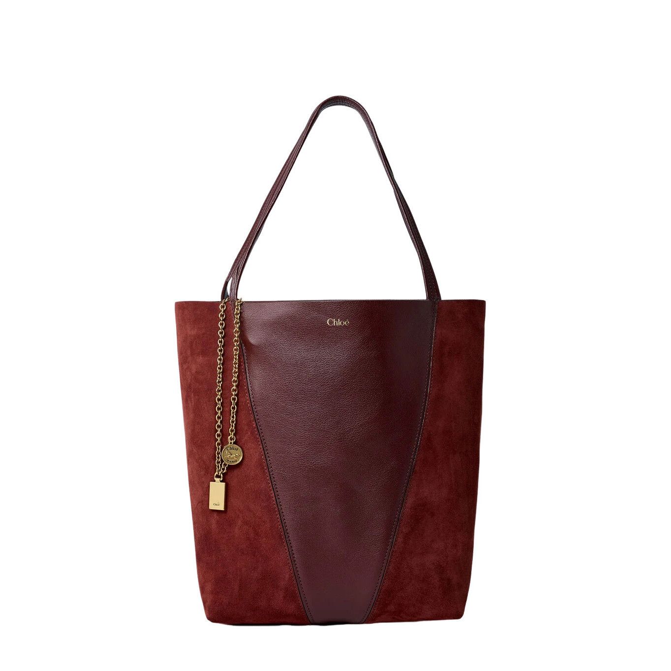 Chloe Medium Spin Red Leather Tote Bag New & Authentic
