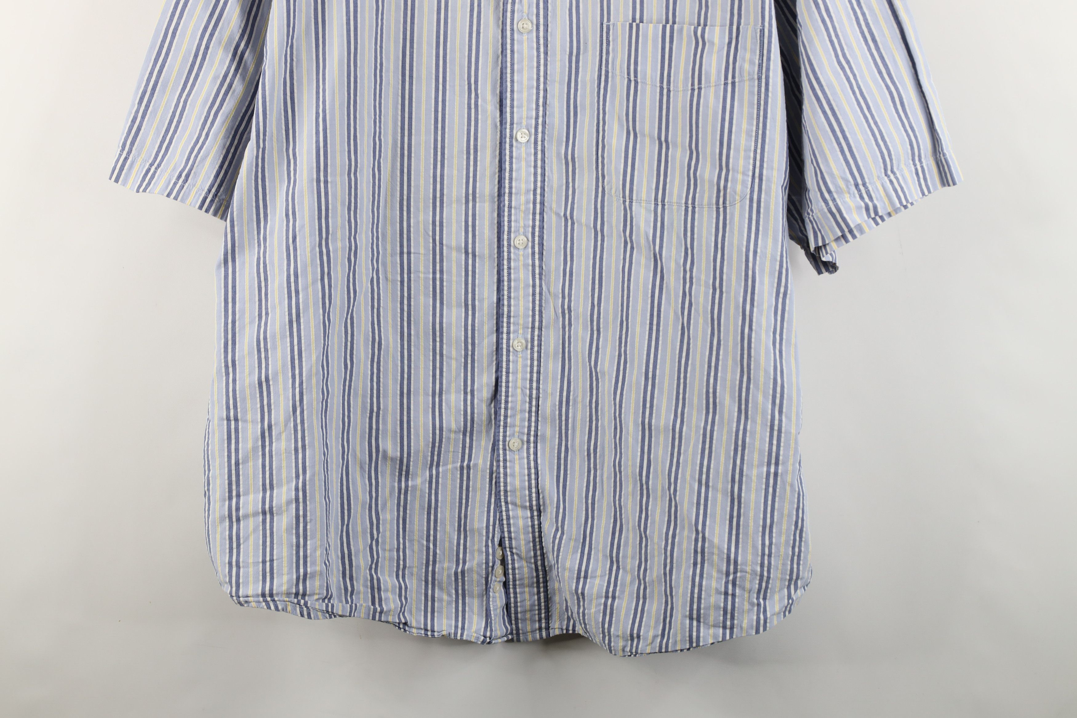 Eddie Bauer × Vintage Vintage 90s Eddie Bauer Seersucker Short Sleeve Button Shirt Size US XXL / EU 58 / 5 - 3 Thumbnail