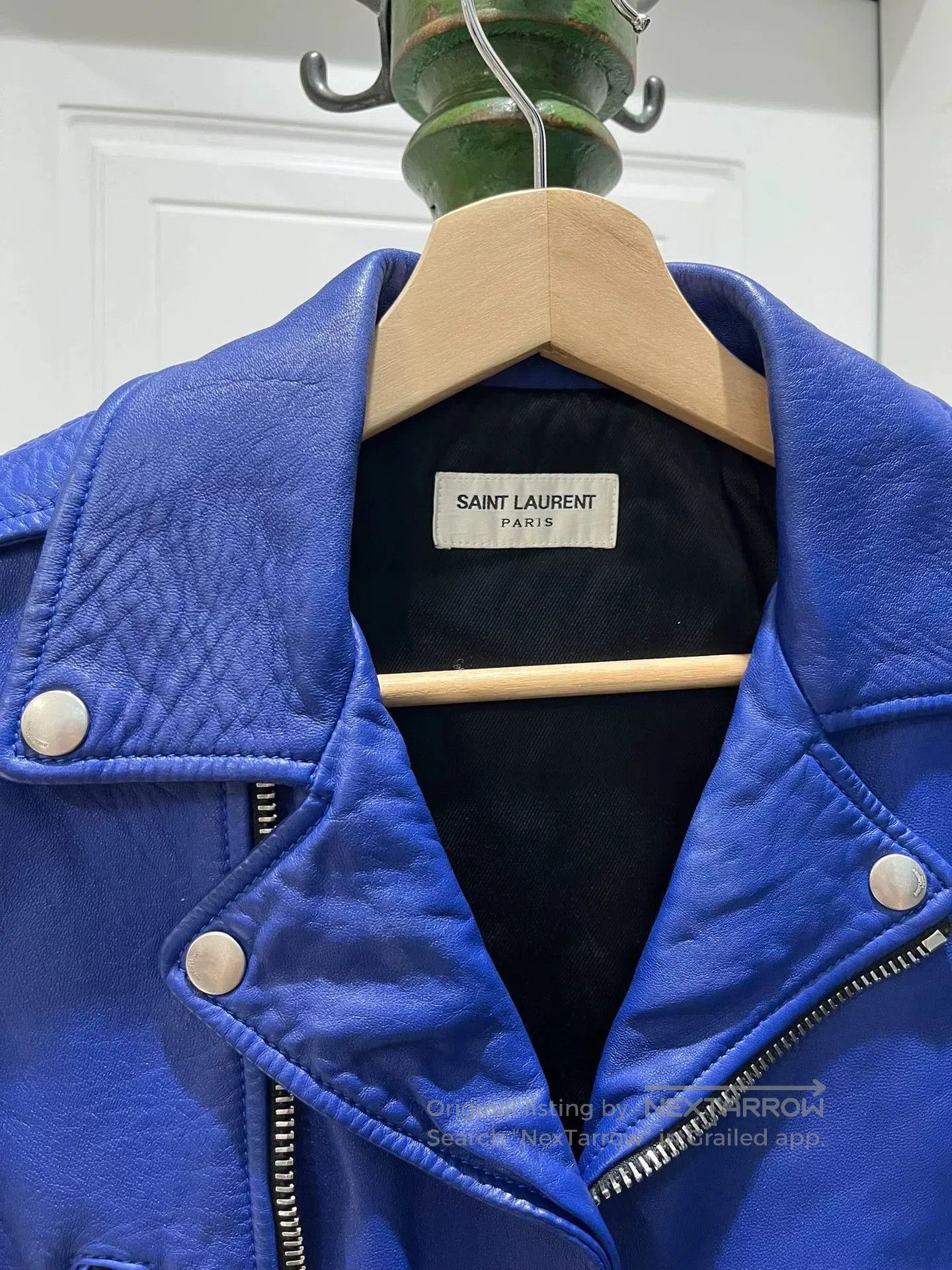 Saint Laurent Paris Saint Laurent Blue Biker Leather Jacket. Size XXS / US 00 / IT 34 - 2 Thumbnail