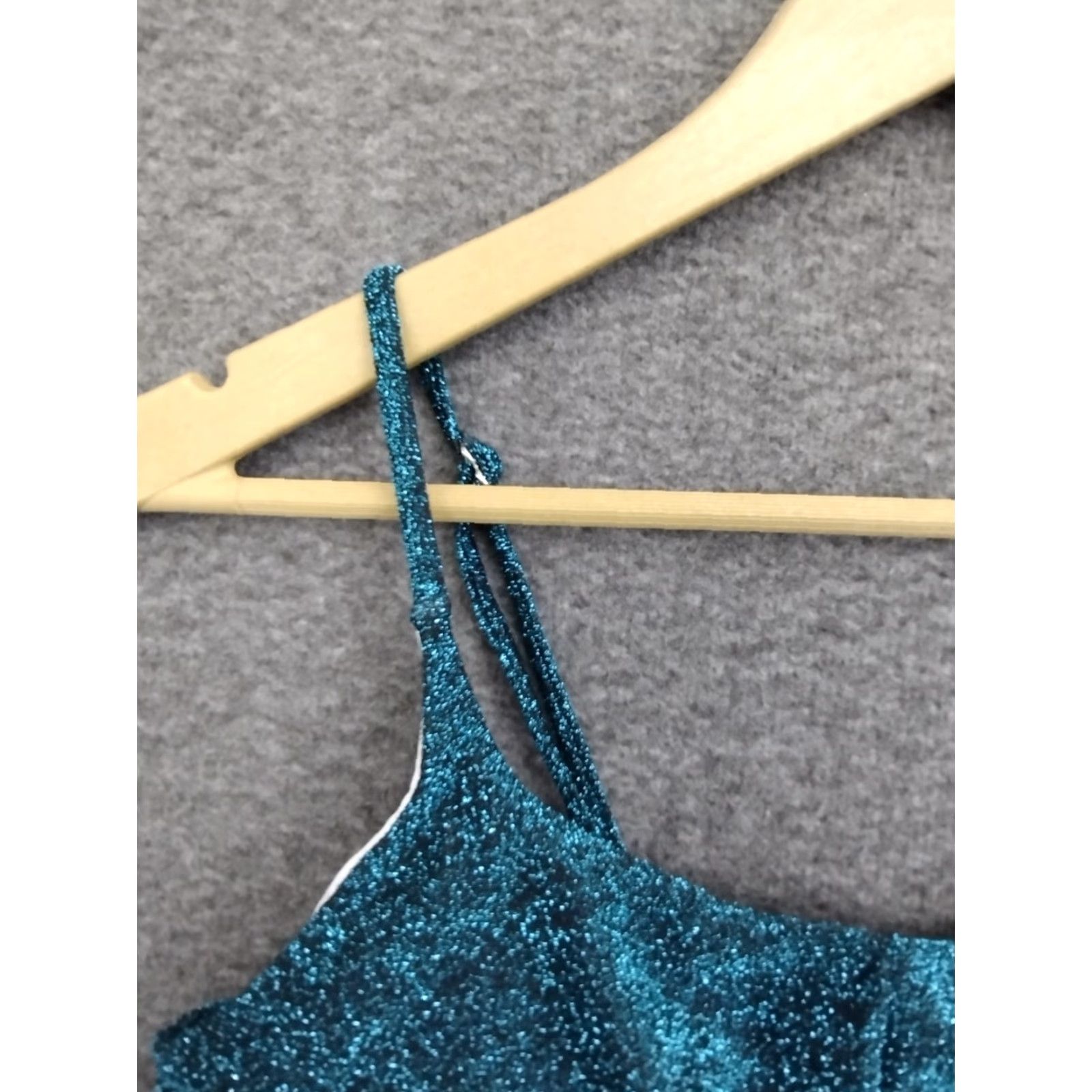 Vintage Sparkle Green Women's Twist Spaghetti Bikini Top M Green Beach 90s Womens Twist Spaghetti Bikini Top M Size M / US 6-8 / IT 42-44 - 7 Thumbnail