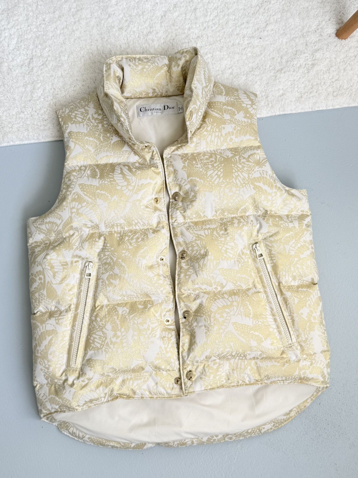 Dior Christian Dior DiorAlps Gold Butterfly Motif Puffer Vest Size S / US 4 / IT 40 - 1 Thumbnail
