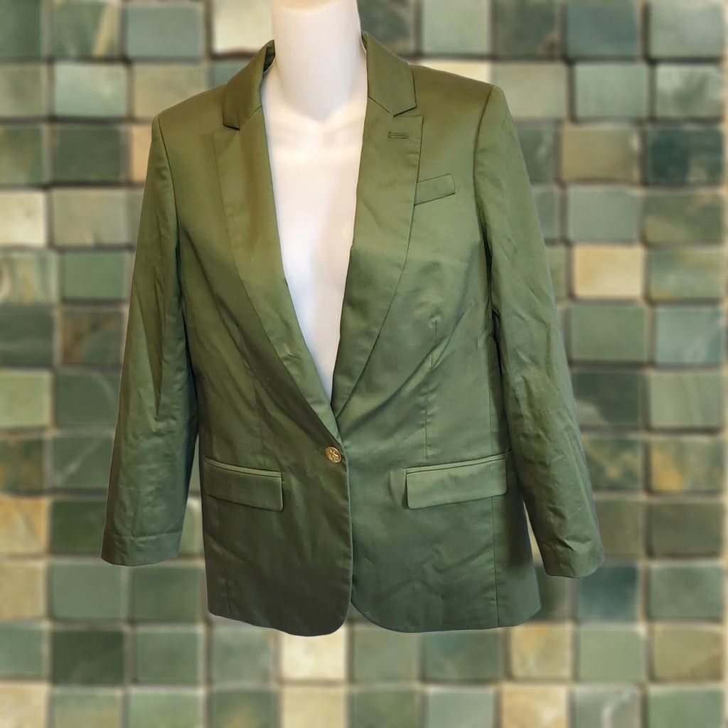 J.Crew J.CREW Alfie Blazer Cotton Womens Sz 2 Kelly Green One Button Preppy Classic Blazer Shirt Jacket Dressy Workwear Spring Summer Fall Womens Size XS / US 0-2 / IT 36-38 - 1 Thumbnail