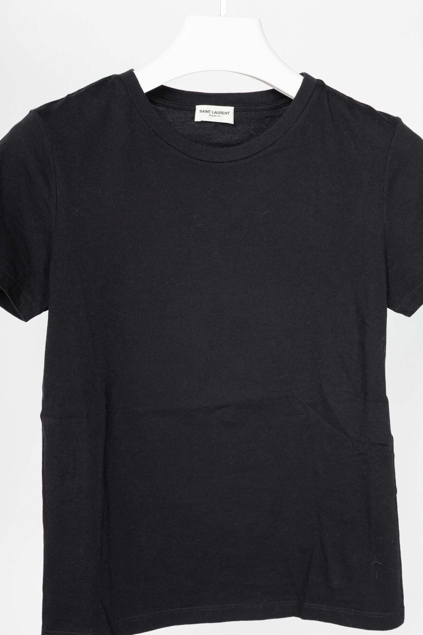 Saint Laurent Paris Saint Laurent Black Cotton-Jersey Short-Sleeve T-Shirt Size S / US 4 / IT 40 - 3 Thumbnail