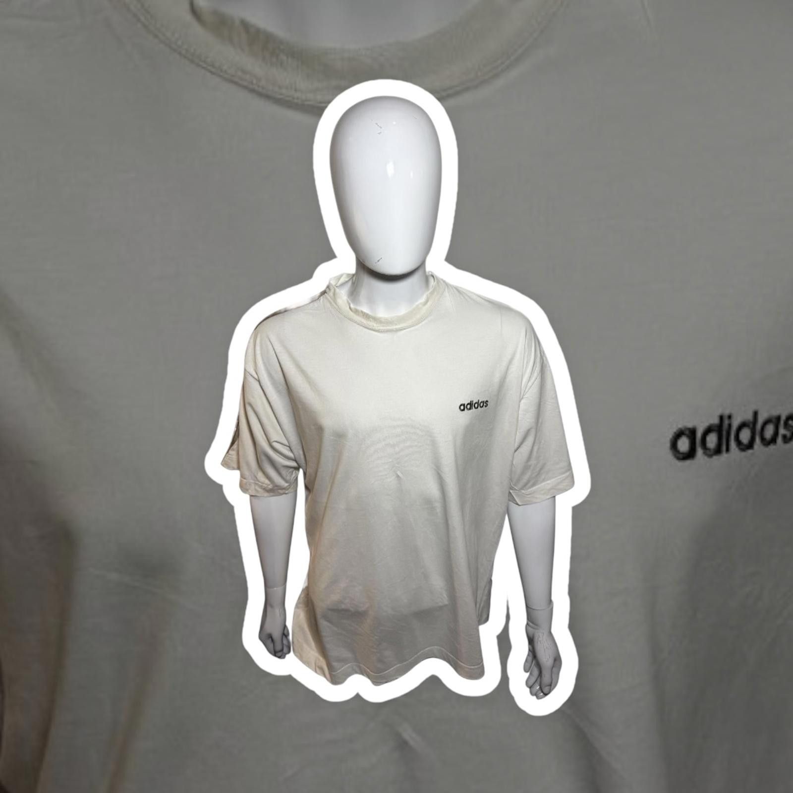 Adidas Adidas Vintage White T-Shirt with Stripes Size US XL / EU 56 / 4 - 1 Thumbnail