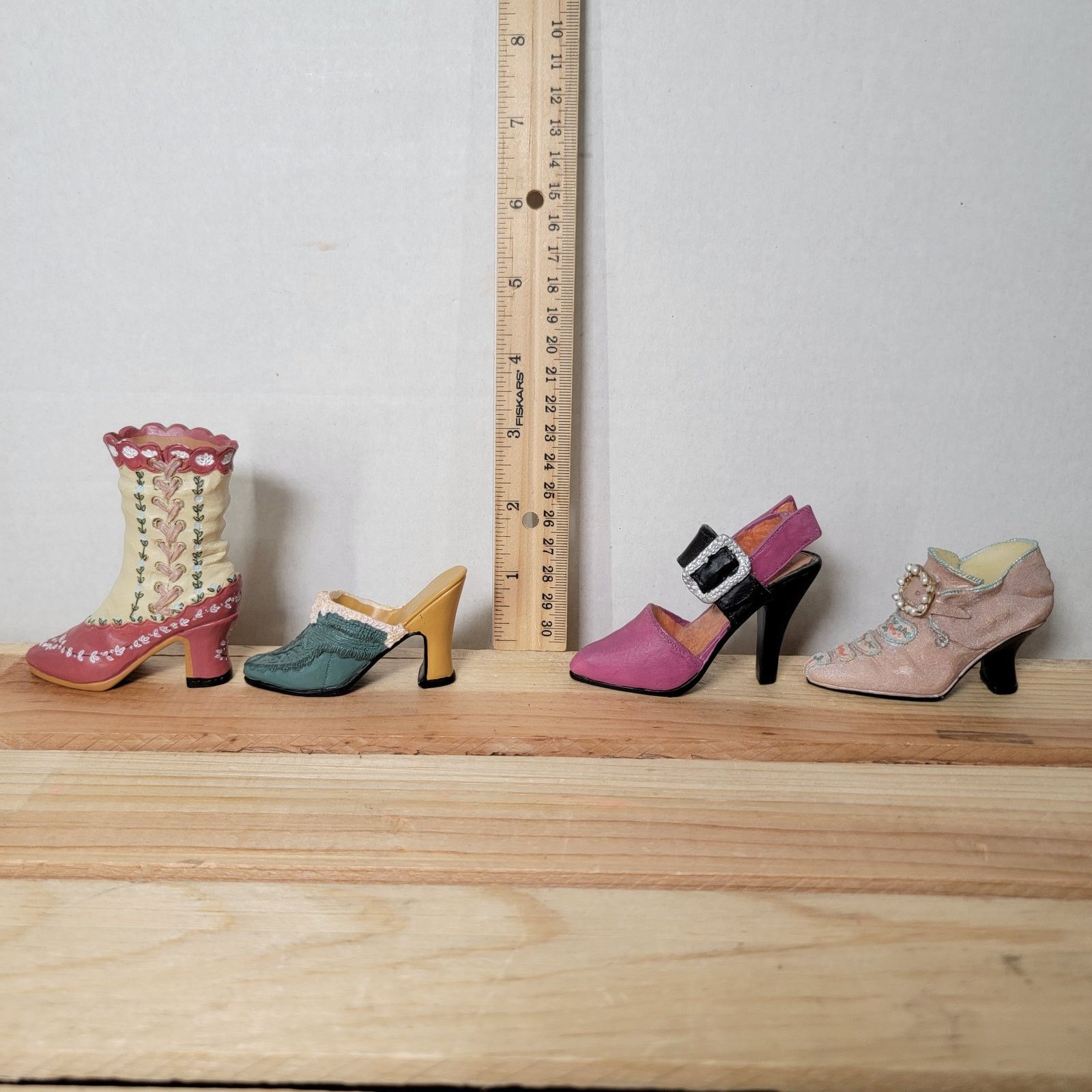 Other Set of 4 Victorian Resin Heels Shoes & Boot w/ Matching Bag Size ONE SIZE - 7 Thumbnail