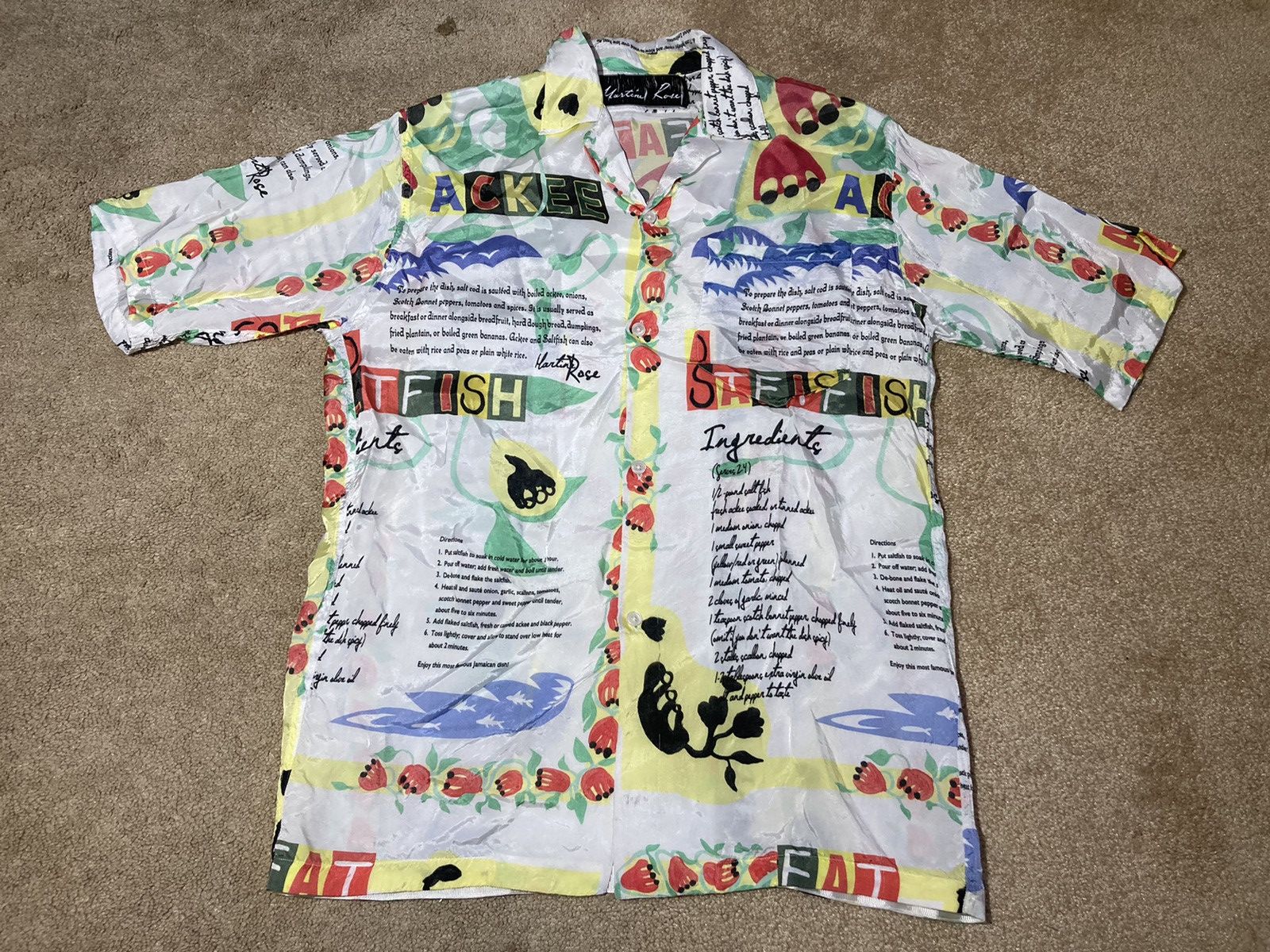 Martine Rose AW19 Martine Rose Recipe Shirt Food Viscose 2019 Jamaican 90 Size US XS / EU 42 / 0 - 2 Thumbnail