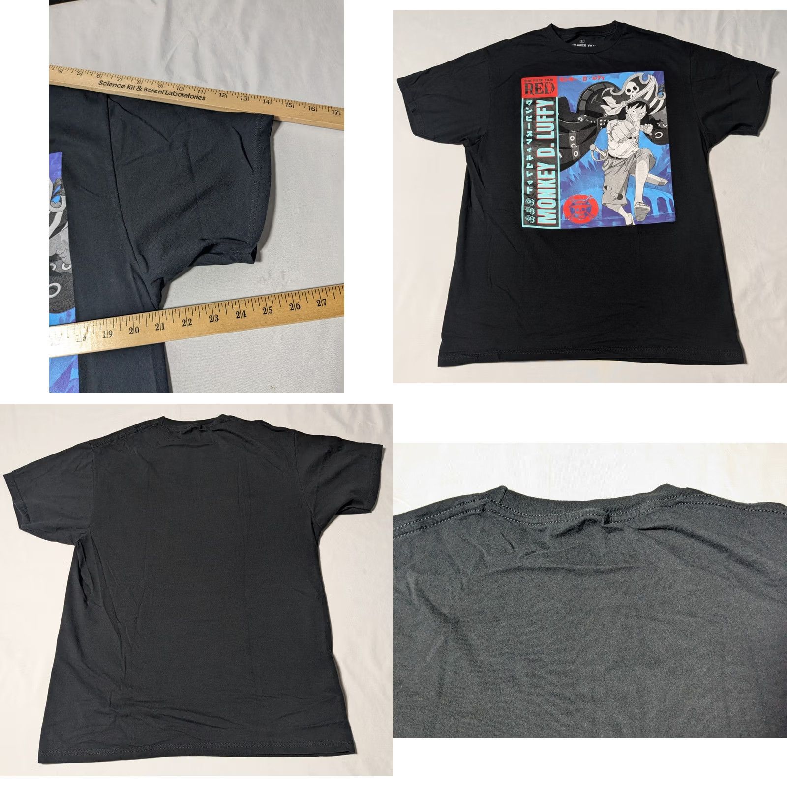 Ripple Junction One Piece Film RED Monkey D. Luffy Men Large Black Ripple Junction T-Shirt Size US L / EU 52-54 / 3 - 8 Thumbnail