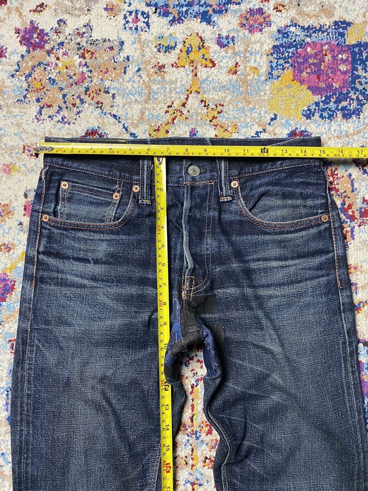 EIGHT-G × Japanese Brand × Vintage Eight G Lot 601 Rokumaru Vintage Style 15oz distressed & cut Size US 29 - 23 Thumbnail