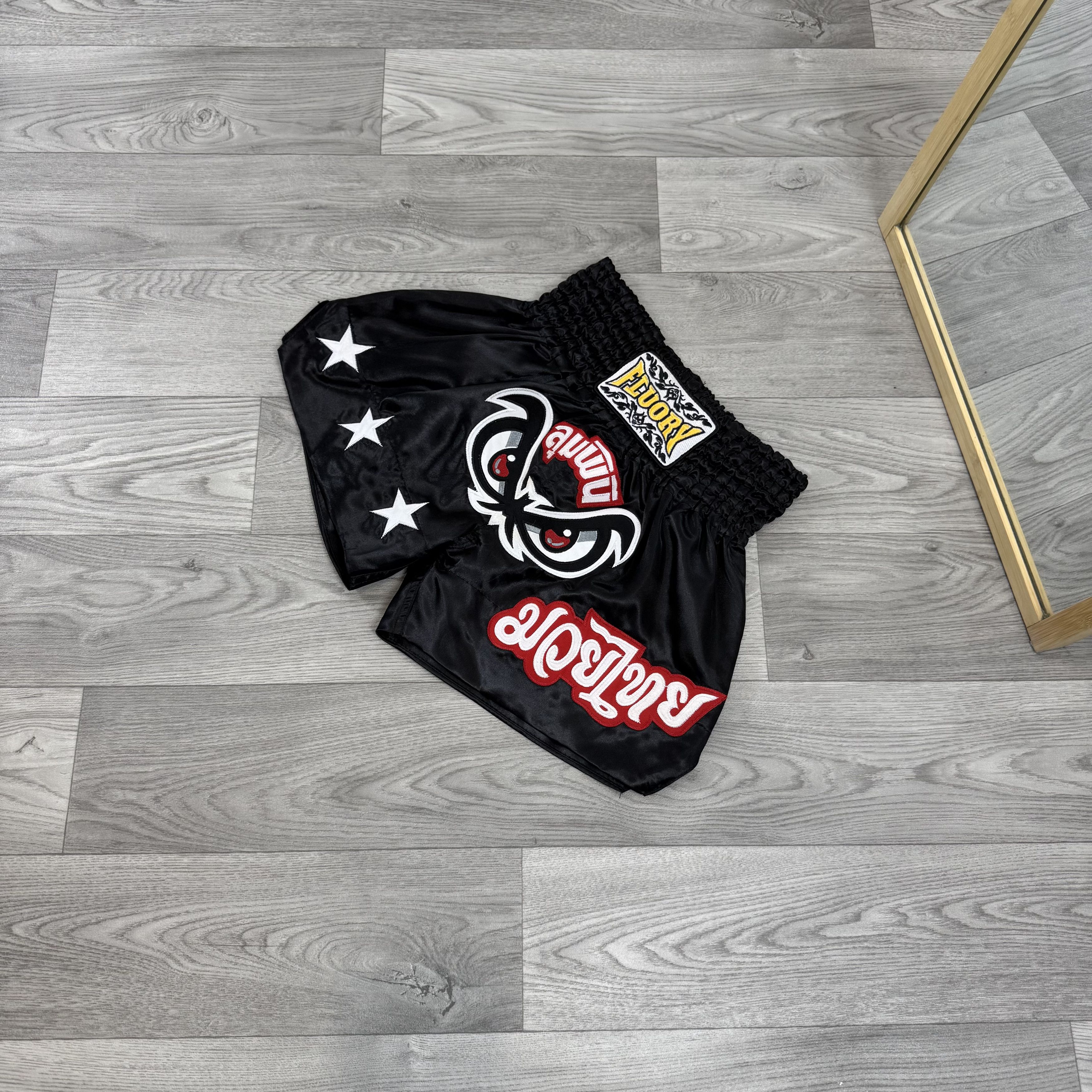 Vintage Vintage Fluory Bad Eyes Muay Thai Kickboxing Black Shorts Size US 30 / EU 46 - 6 Thumbnail