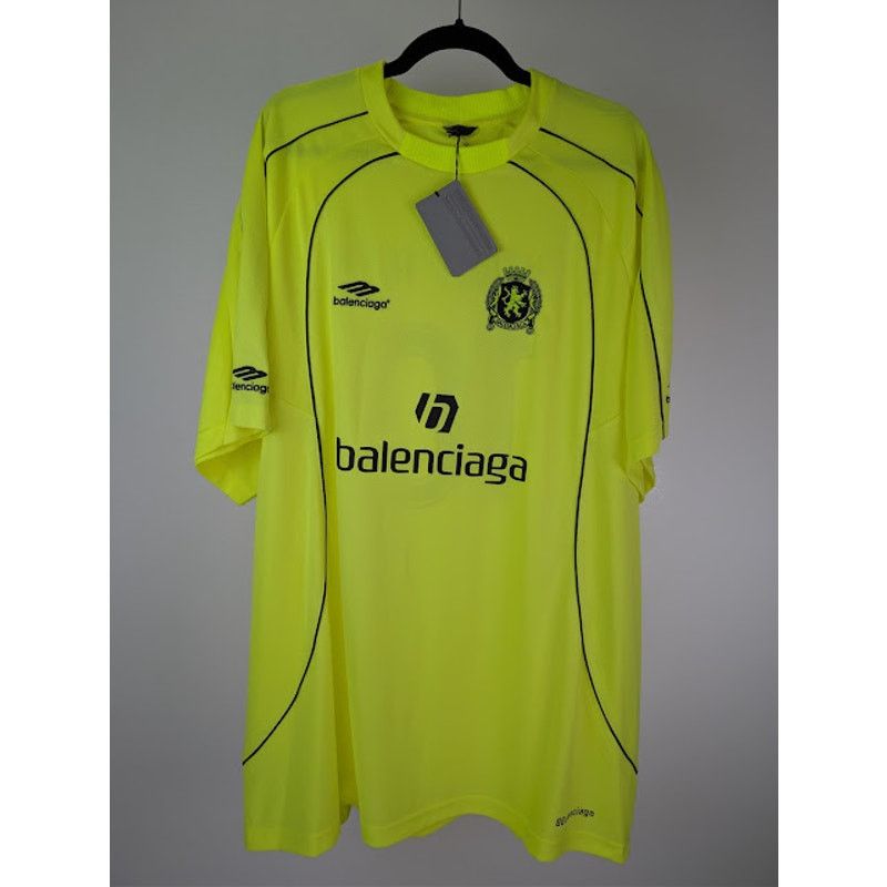 Balenciaga o1rshd1 Soccer Fluo Burly Hi Technical Jersey T-Shirt Yellow Size US XXL / EU 58 / 5 - 7 Thumbnail