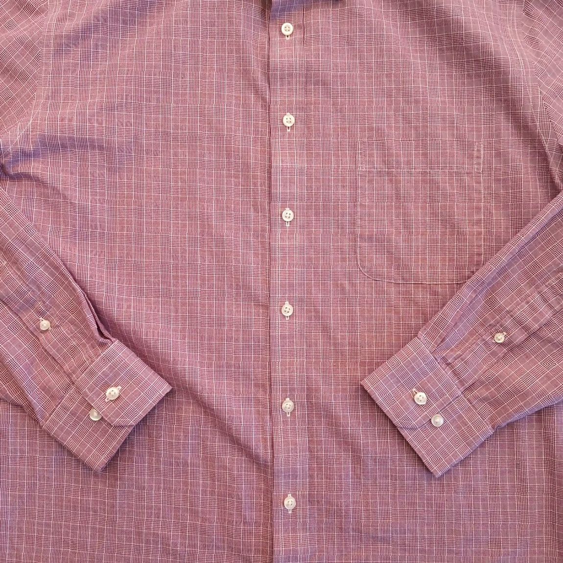 Stafford Stafford Shirt Mens 16.5 Purple Plaid Long Sleeve Button-Up Size US XL / EU 56 / 4 - 3 Thumbnail